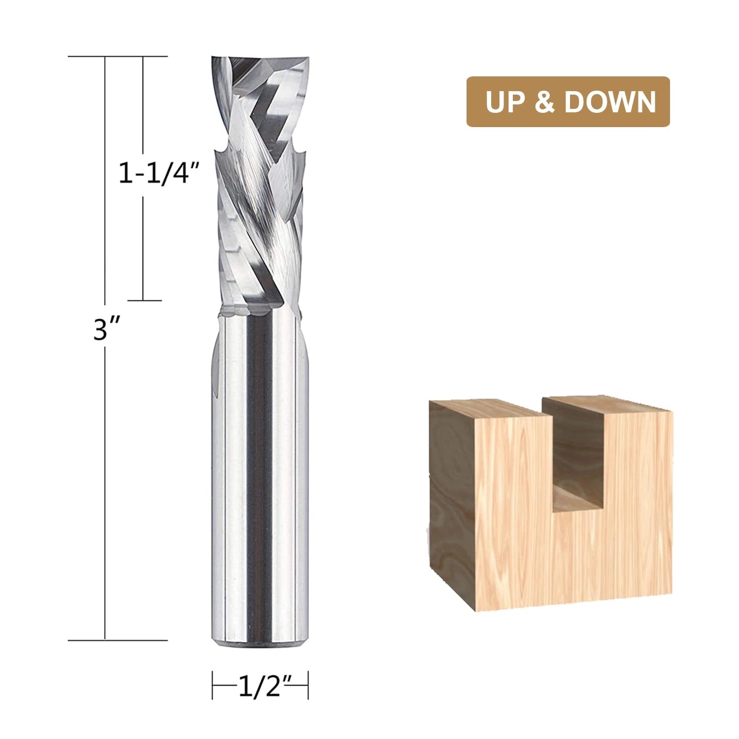 SpeTool Spiral Router Bit Up&Down Compression Bit 1/2" Dia Woodworking