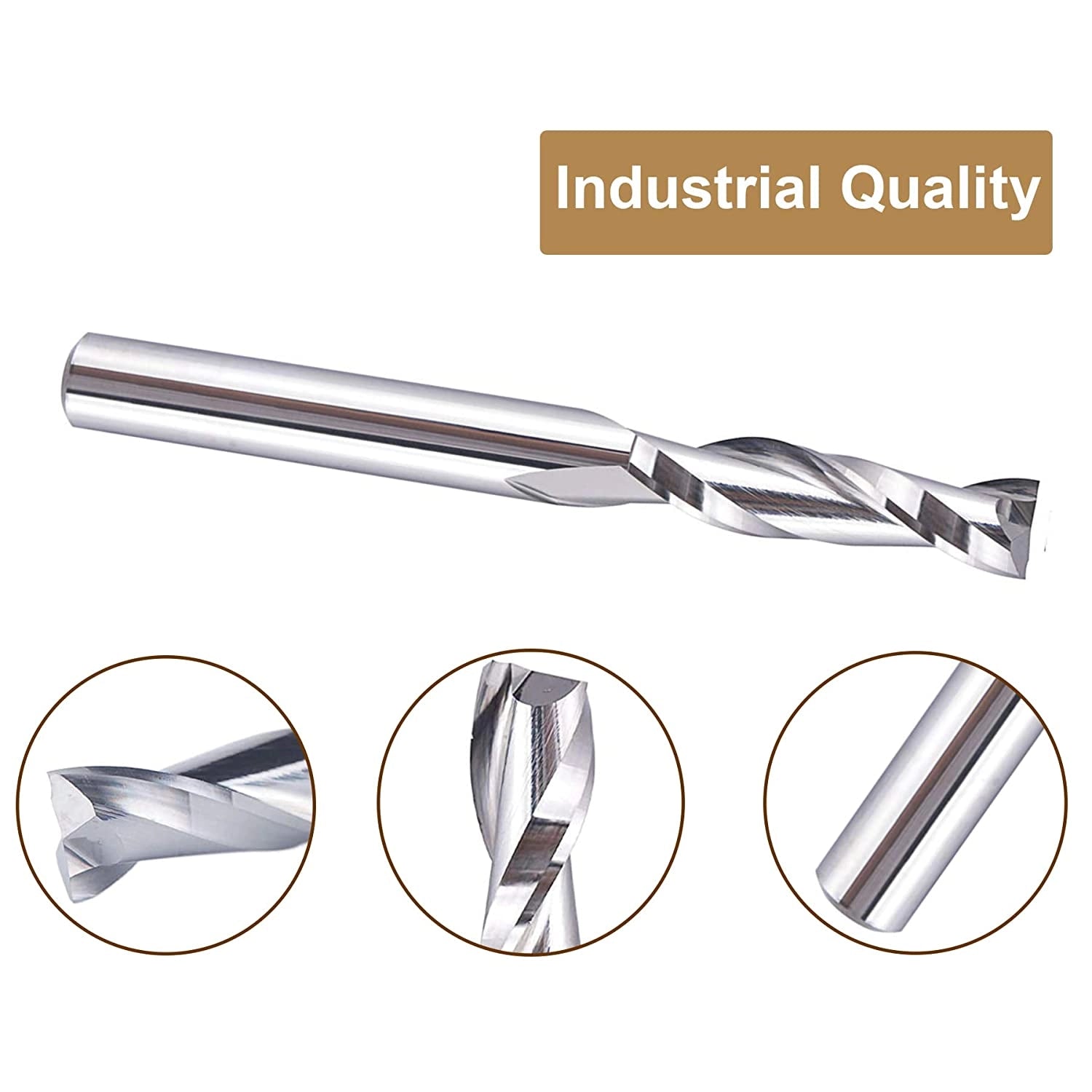 SpeTool 1/4 Diam Spiral SC Router Bits Up Cut End Mill for Woodworking