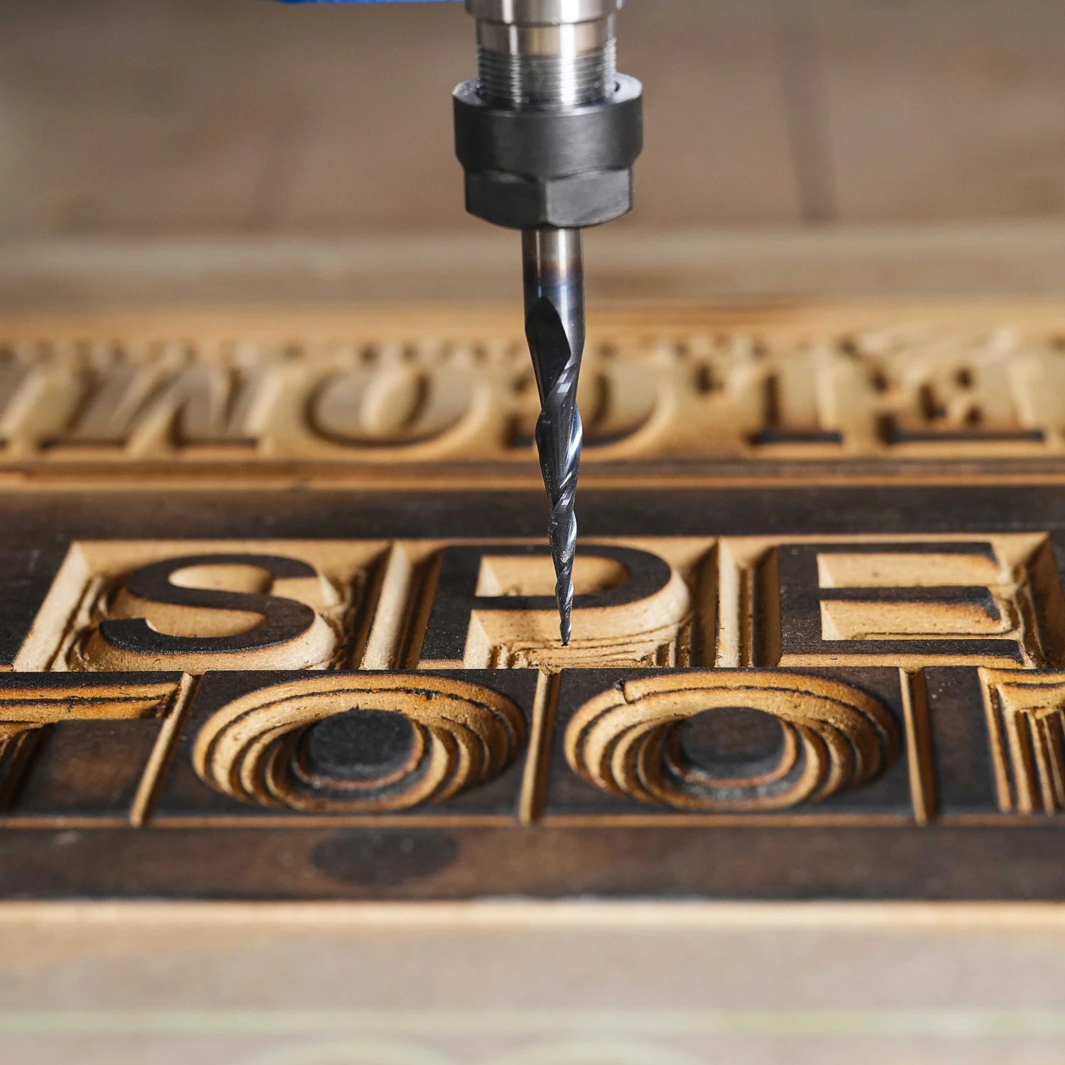 SPEtool CNC tapered ball nose router bit, 0.5mm radius, 1/4-inch shank (product image)