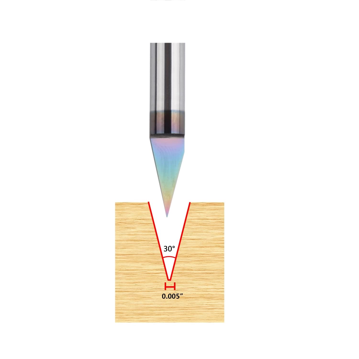 SpeTool V Groove Bit 30 Deg Engrave Tool 0.005" Tip 1/4" SHK Extra Life