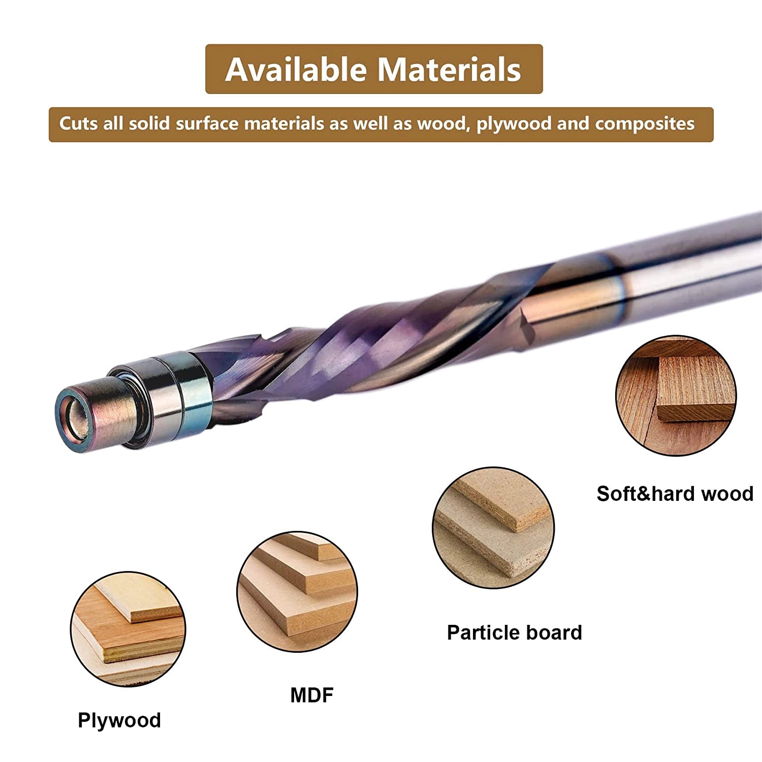 SpeTool SPE-X Coated 1/4 Dia 3" Long Compression Flush Trim Router Bit