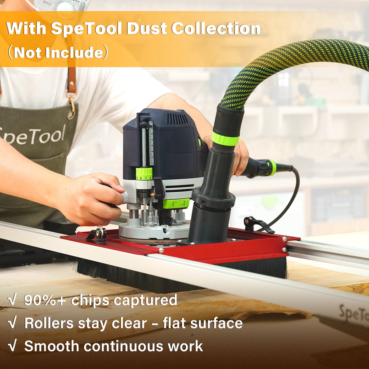SpeTool Cratos S01001 PRO Machinist-Grade Router Sled - Wood Slab Flattening Mill