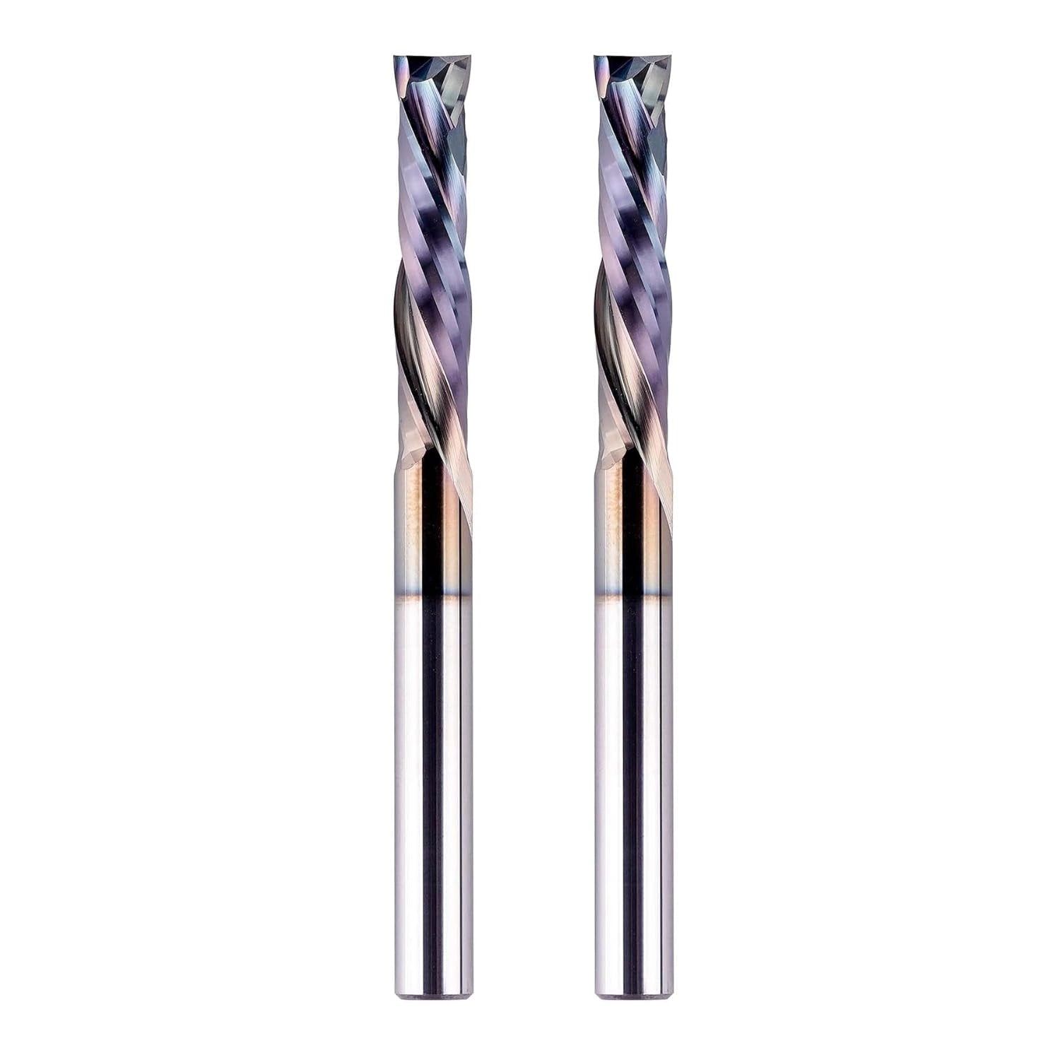 SpeTool W02011 SPE-X Extra Tool Life Coated SC Espiral de compresión 1/4" de diámetro x 1/4" de vástago x 1-1/4" de longitud de corte x 3" Broca enrutadora de 2 flautas extra larga