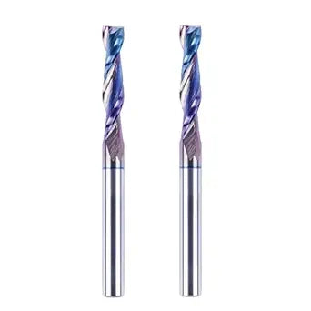 SpeTool W04014 SPE-X Extra Tool Life Coated SC Espiral de inmersión 1/4" de diámetro x 1/4" de vástago x 1-1/4" de longitud de corte Broca enrutadora de corte ascendente de 2 flautas extra larga de 3"