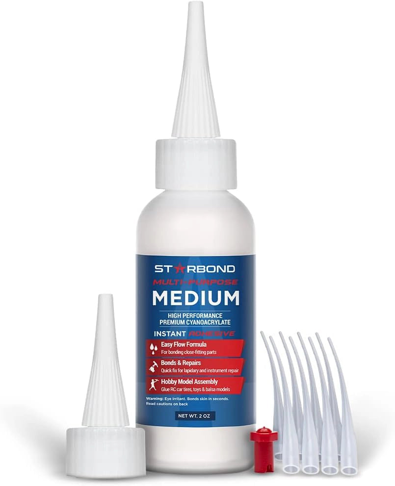 Starbond 2 oz. Medium CA Glue (Premium Cyanoacrylate Super Glue) for Quick Glue-ups, Woodworking, Woodturning, Hobby Models