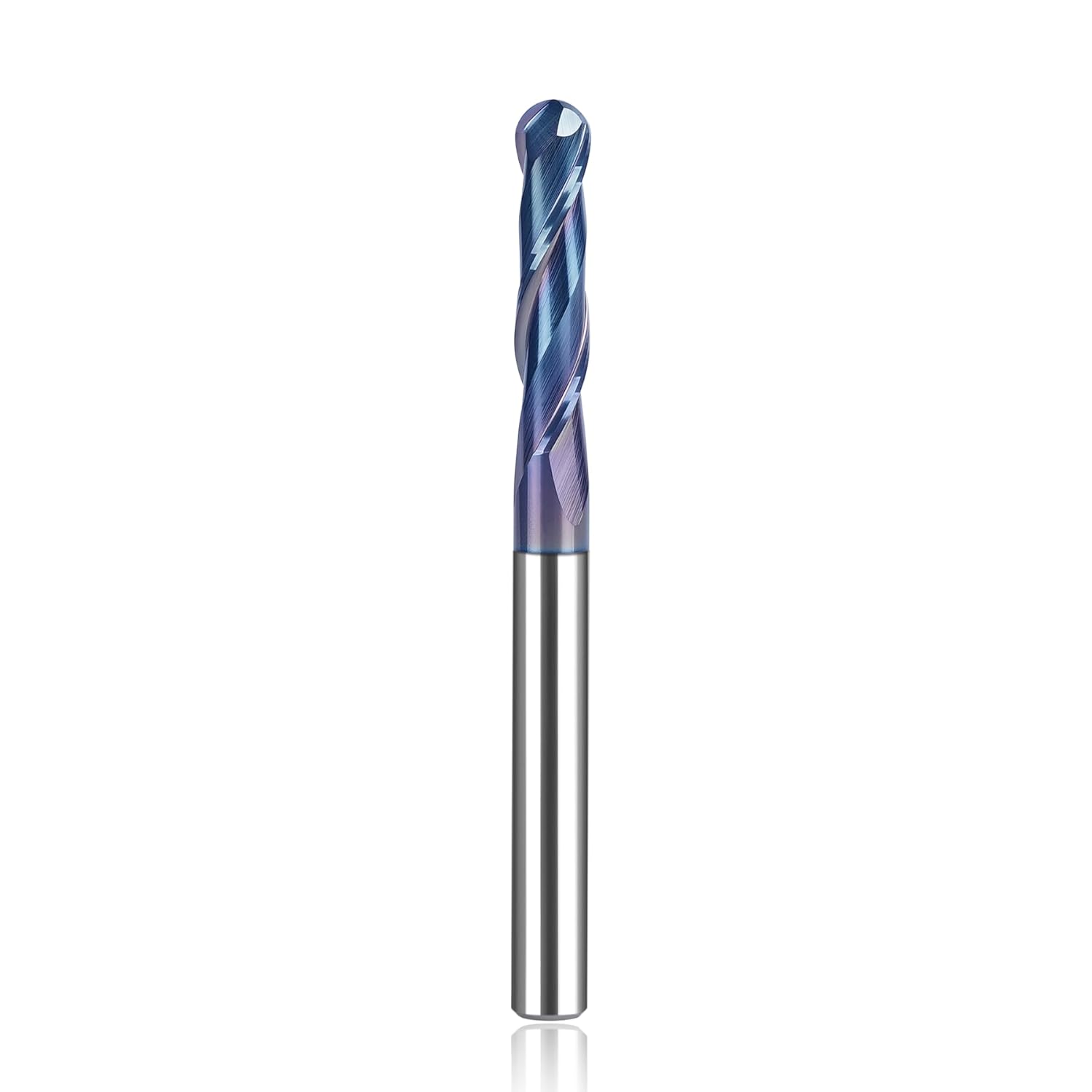 SpeTool M02001 SPE-X Extra Tool Life Coated CNC SC Spiral for Steel, Stainless Steel with TiAlN Coating 2-Flute 1/4" Dia x 1/4" Shank x 1-1/8" Cutting Length x 3" Long Ball Nose Up Cut End Mill