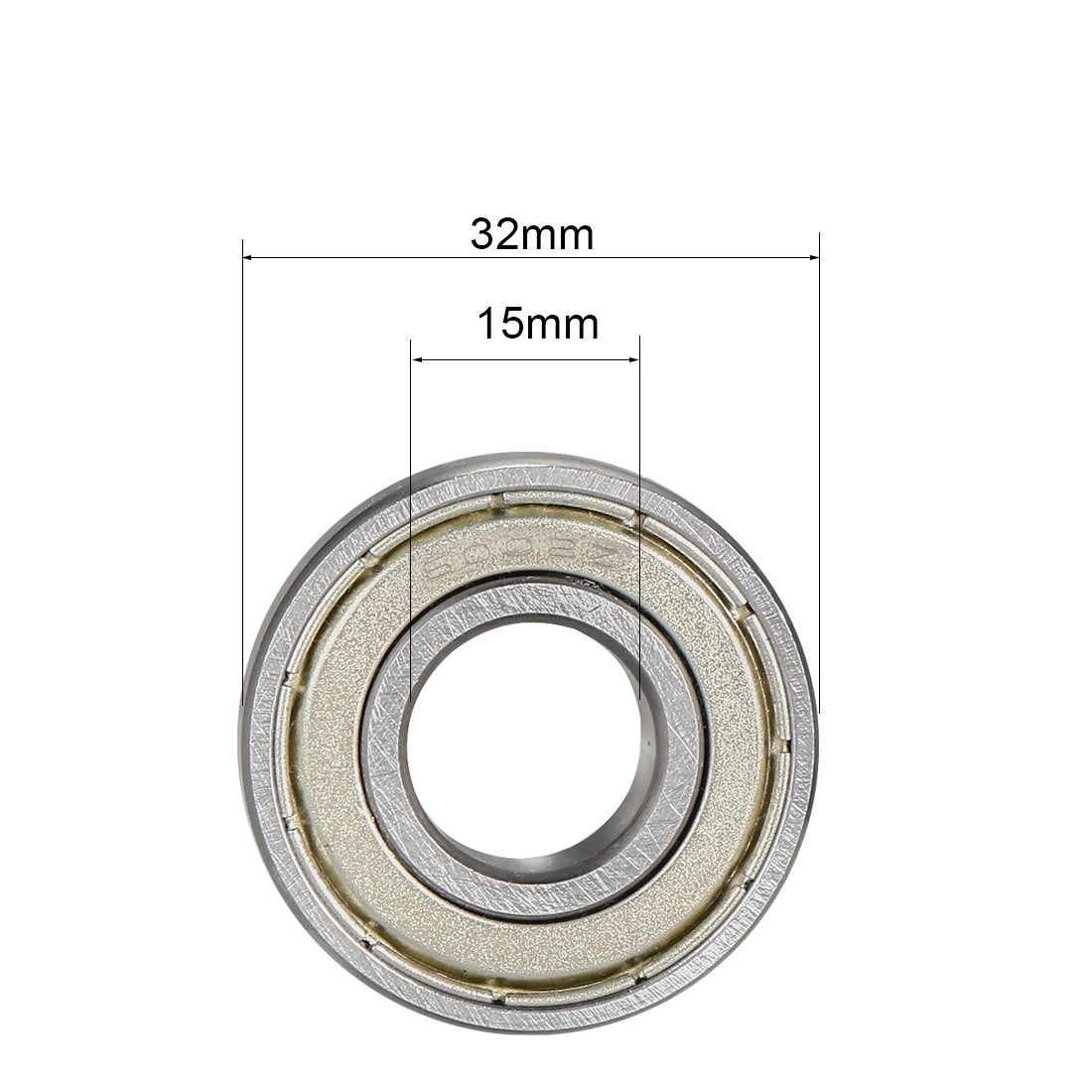 uxcell 6002Z Deep Groove Ball Bearing Single Shield 160102, 15mm x 32mm x 9mm Chrome Steel Bearings (Pack of 5)