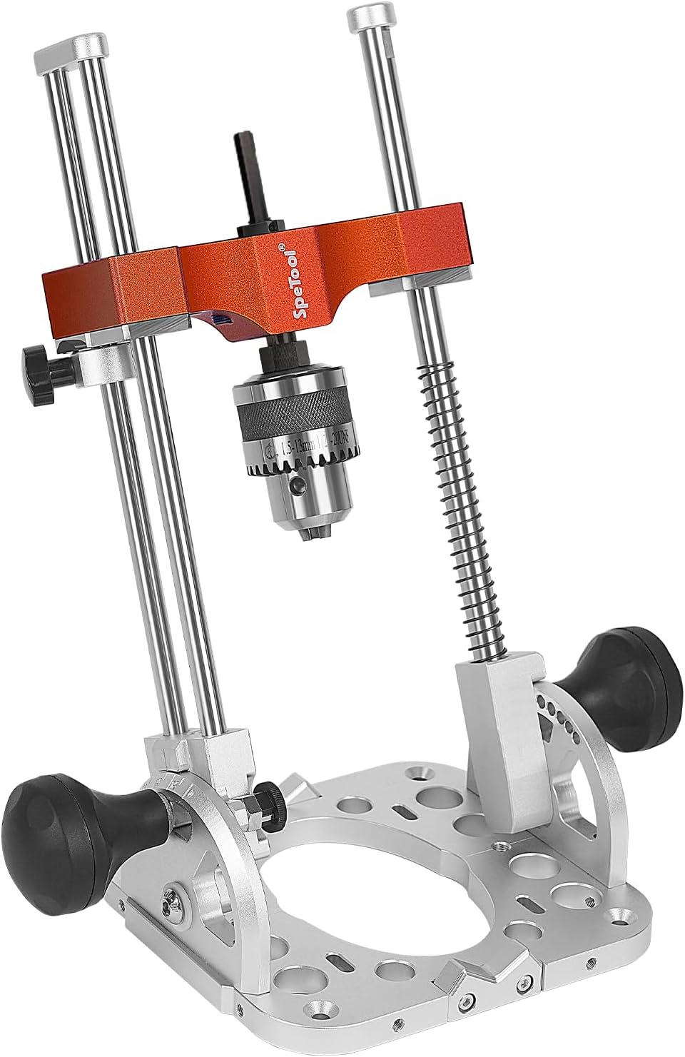 SpeTool S04001 Portable Drill Guide – 0.004 inch Precision, Adjustable 0–60° Multi-Angle Drilling, Heavy-Duty Aluminum Base