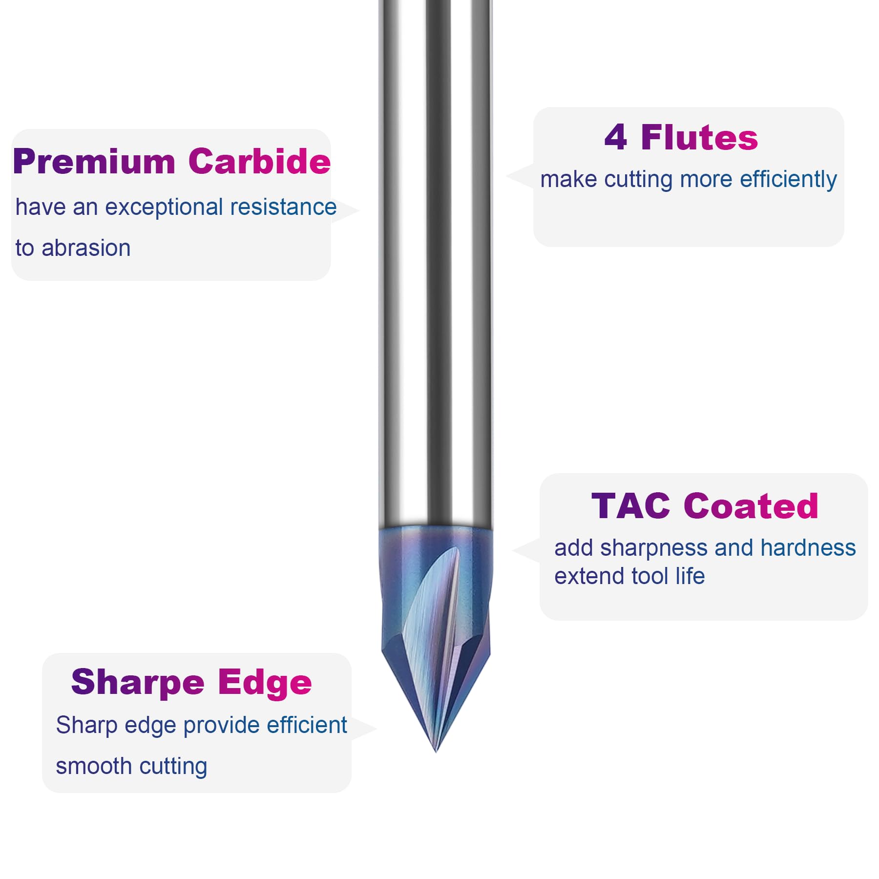 SpeTool W06006 SPE-X Extra Tool Life Coated Solid Carbide V Groove 60 Deg 1/4" Dia x 1/4" Shank x 2" Long 4 Flute Router Bit