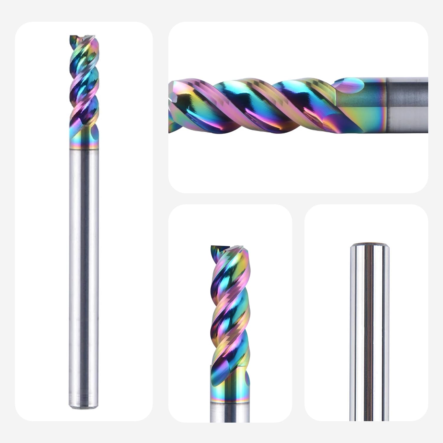 SpeTool EU Solid Carbide 3 Flutes Aluminium Milling Cutter 6 mm Shank CNC Cutter 18 mm Cutting Length End Mill with DLC Coating for Aluminium and Plastic