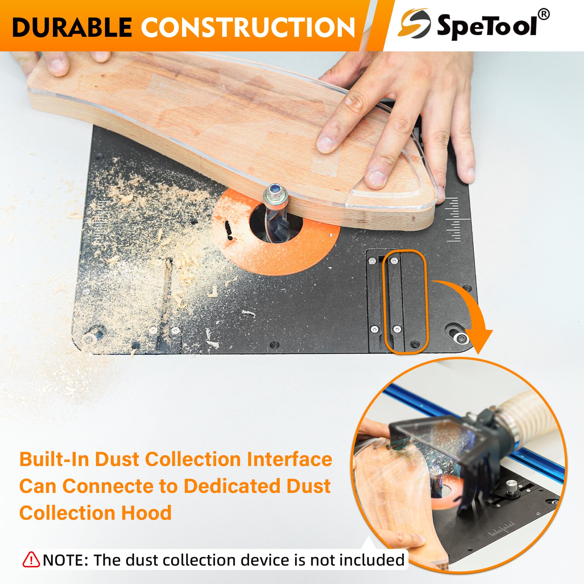 SpeTool All Aluminum Made Router Lift Router Table Insert Plate for Woodworking