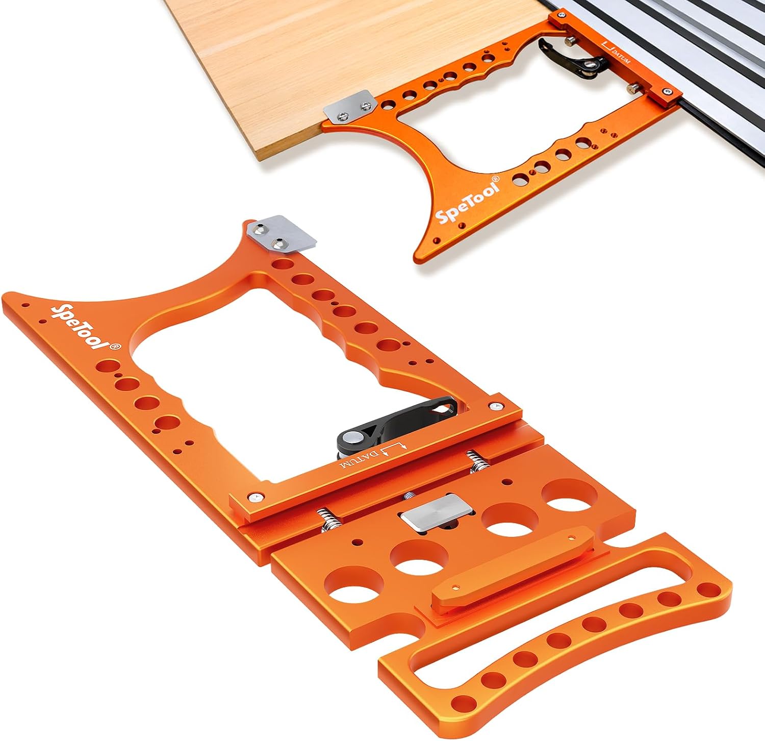 SpeTool S06004 Track Saw Square 90° Precision, Right-Angle Aluminum Circular Saw Guide Rail Square Compatible with DeWalt Guide Rail