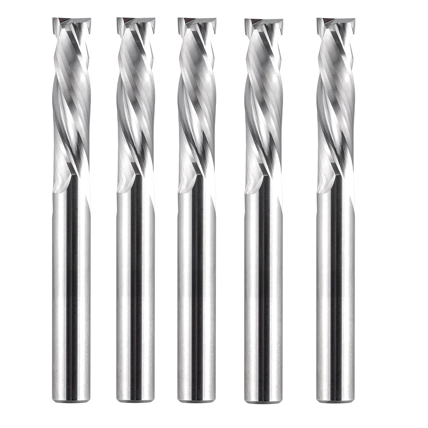 SpeTool W02010 SC SC Espiral de compresión 1/10 "Corte hacia arriba 1/4" de diámetro x vástago de 1/4" x 1" de longitud de corte x 2-1/2" de largo Broca enrutadora de 2 flautas