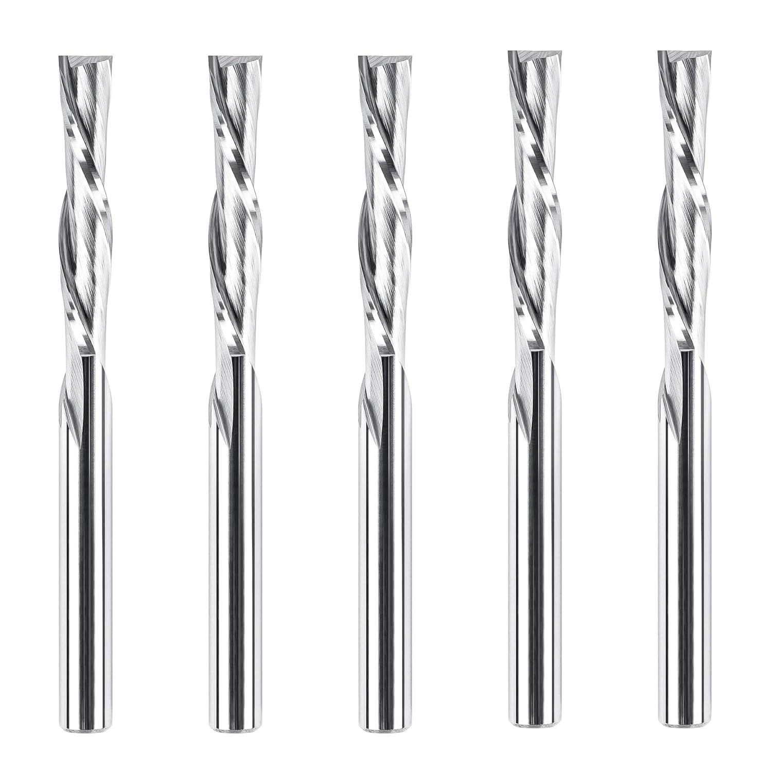 SpeTool EU SC Spiral Plunge 4mm Dia x 4mm Shank x 22mm Cutting Length x 50mm Long 2 Flute Down-Cut Router Bit