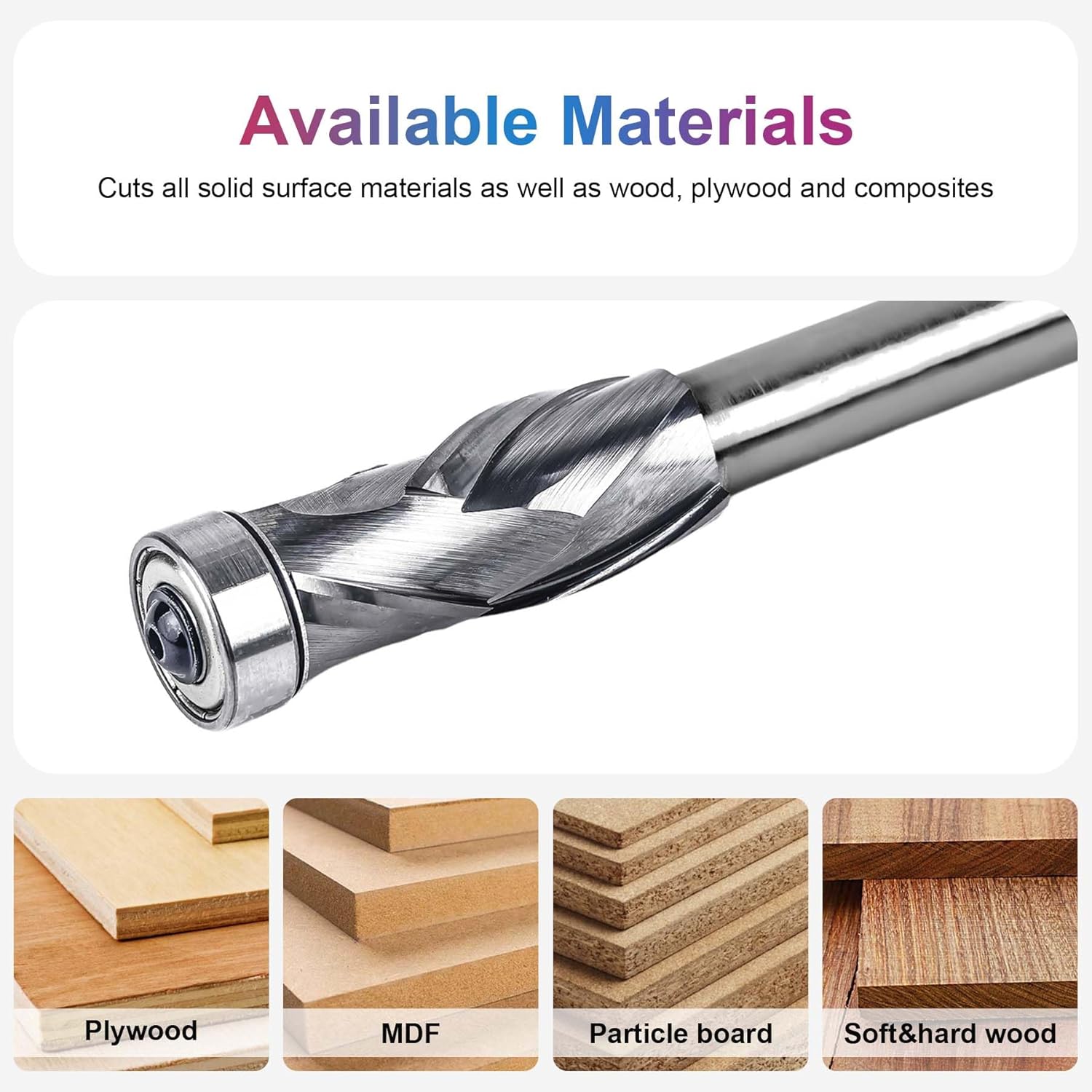 SpeTool W07041 SC Bottom Bearing Compression Flush Trim 3/4" Dia x 1/2" Shank x 1-4/5" Cutting Length x 4-2/5" Overall Long Template Router Bit