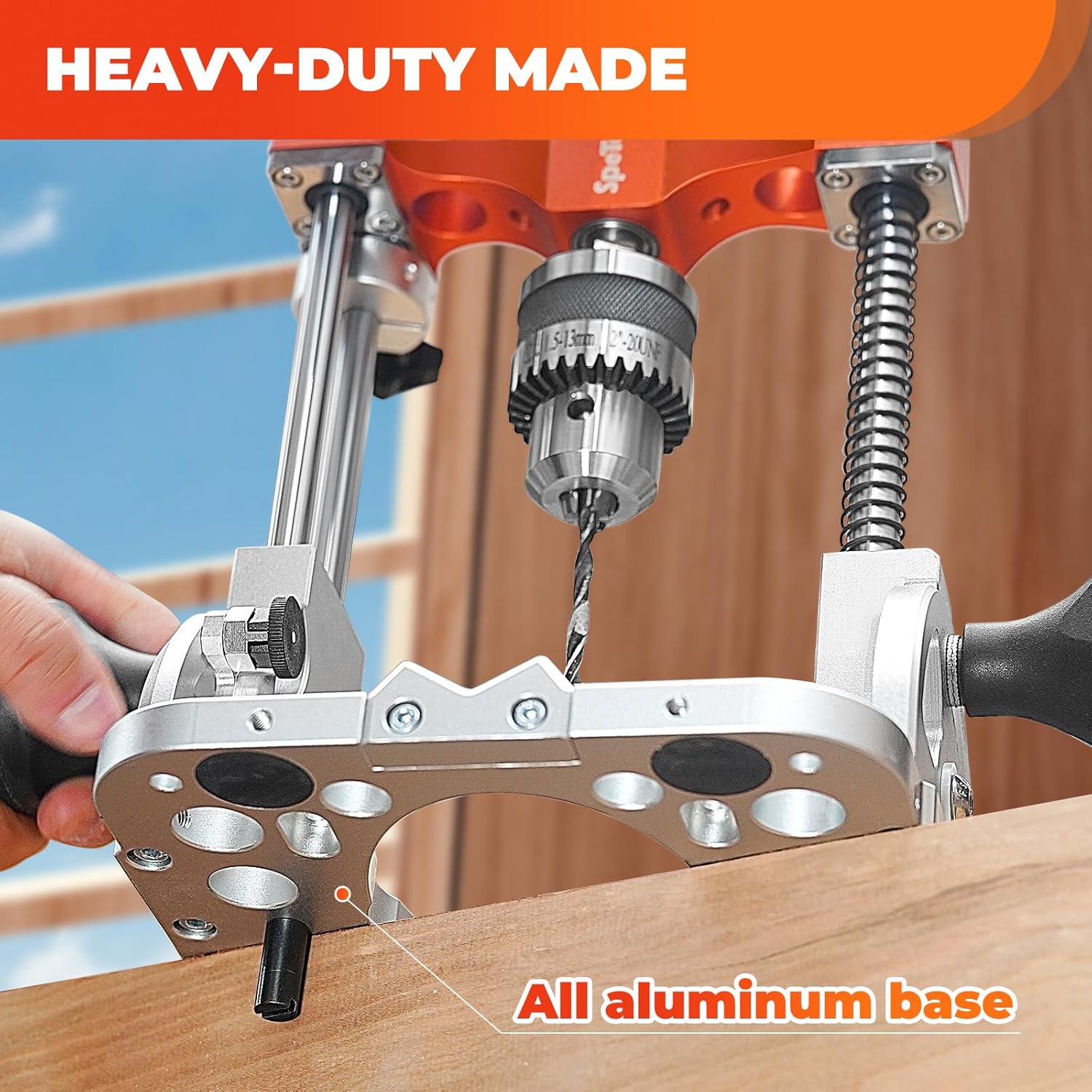 SpeTool CA S04001 Portable Drill Guide – Turn Your Hand Drill Into a Precision Drill Press