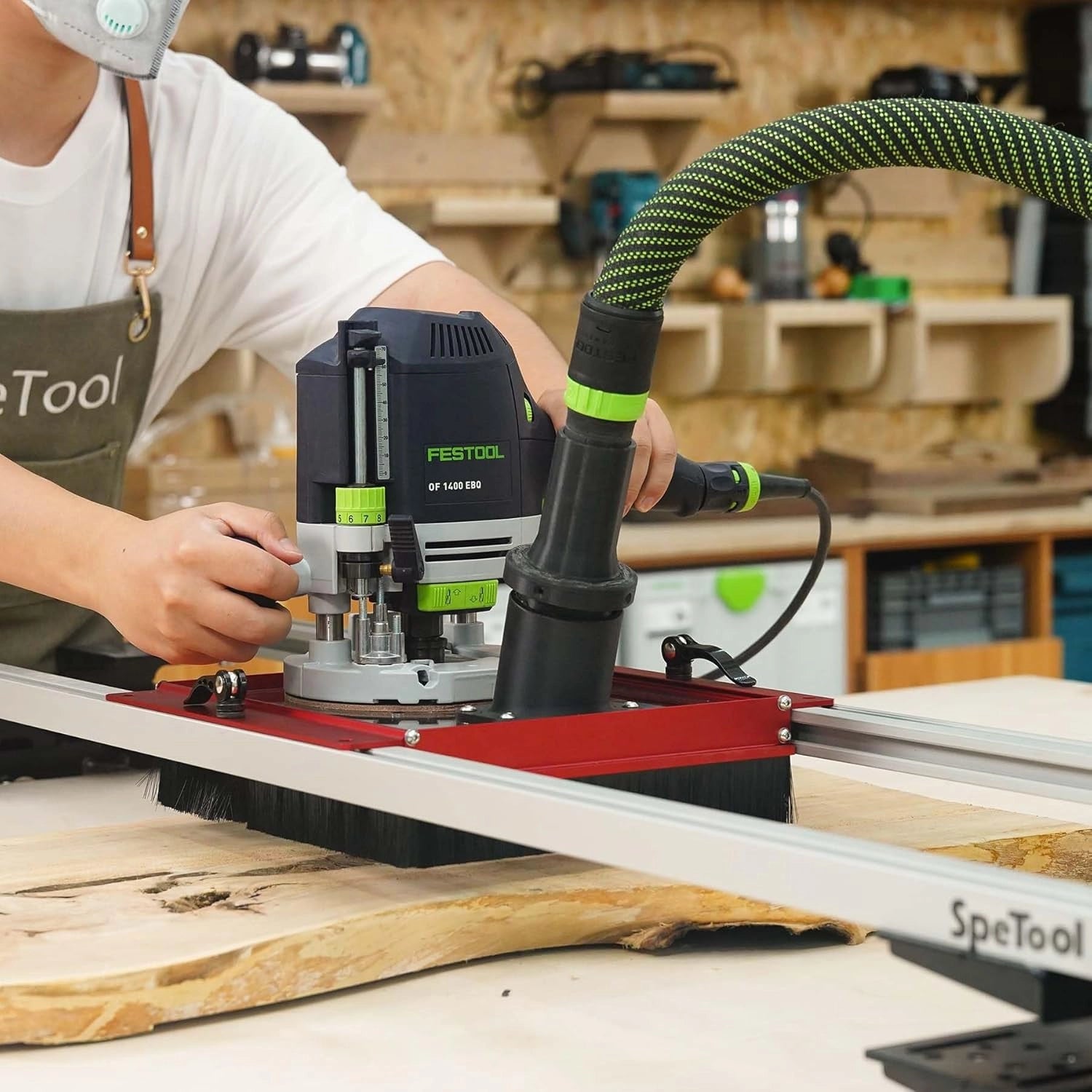 SpeTool S01001 Router Sled & S01002 Dust Collection Shroud Bundle Set