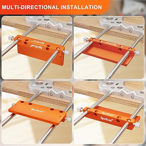 SpeTool Drill Fence for S04004 Portable Drill Guide, All-aluminum Made Edge Cutting Guide for Drilling Row Holes
