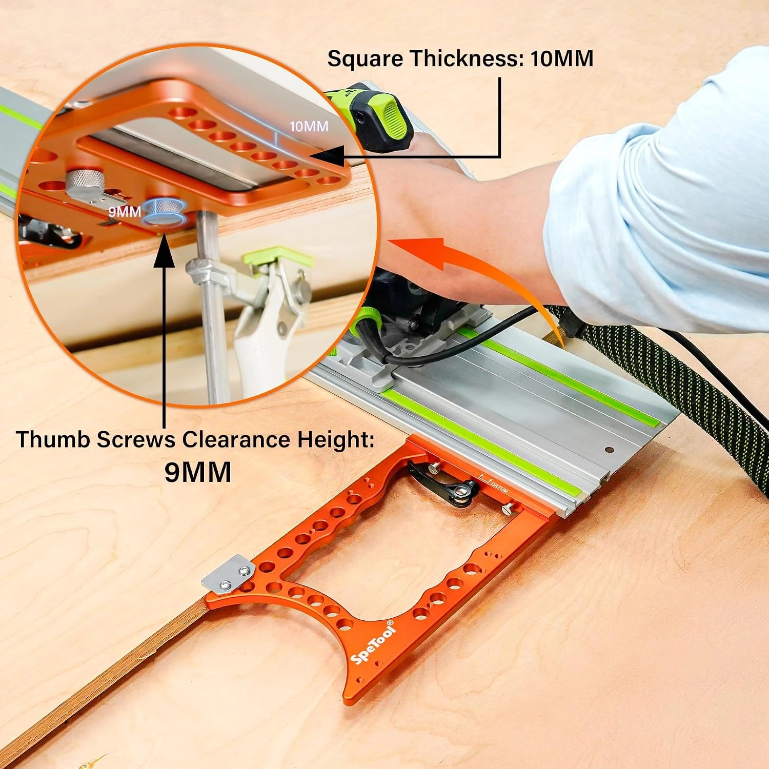 90° Precision Track Saw Square Rail Guide Accuracy  SpeTool