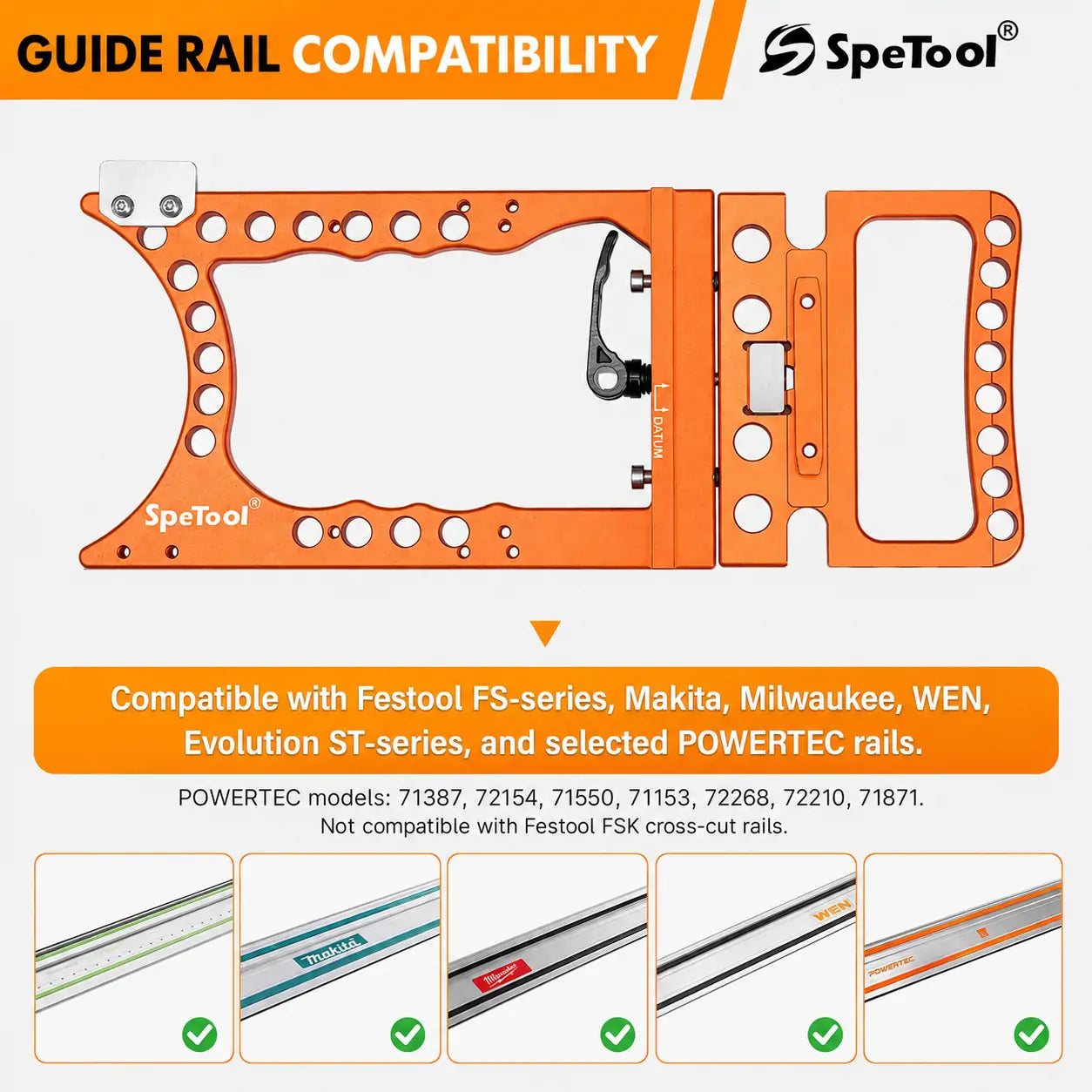 90° Precision Track Saw Square Rail Guide SpeTool