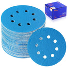 SpeTool UK  5 Inch Sanding Discs, 60 PCS 8-Hole Hook and Loop Sandpaper, 7 Grit Types (80/120/180/240/320/400/Assorted), Ceramic & Aluminum Oxide for Random Orbital Sander
