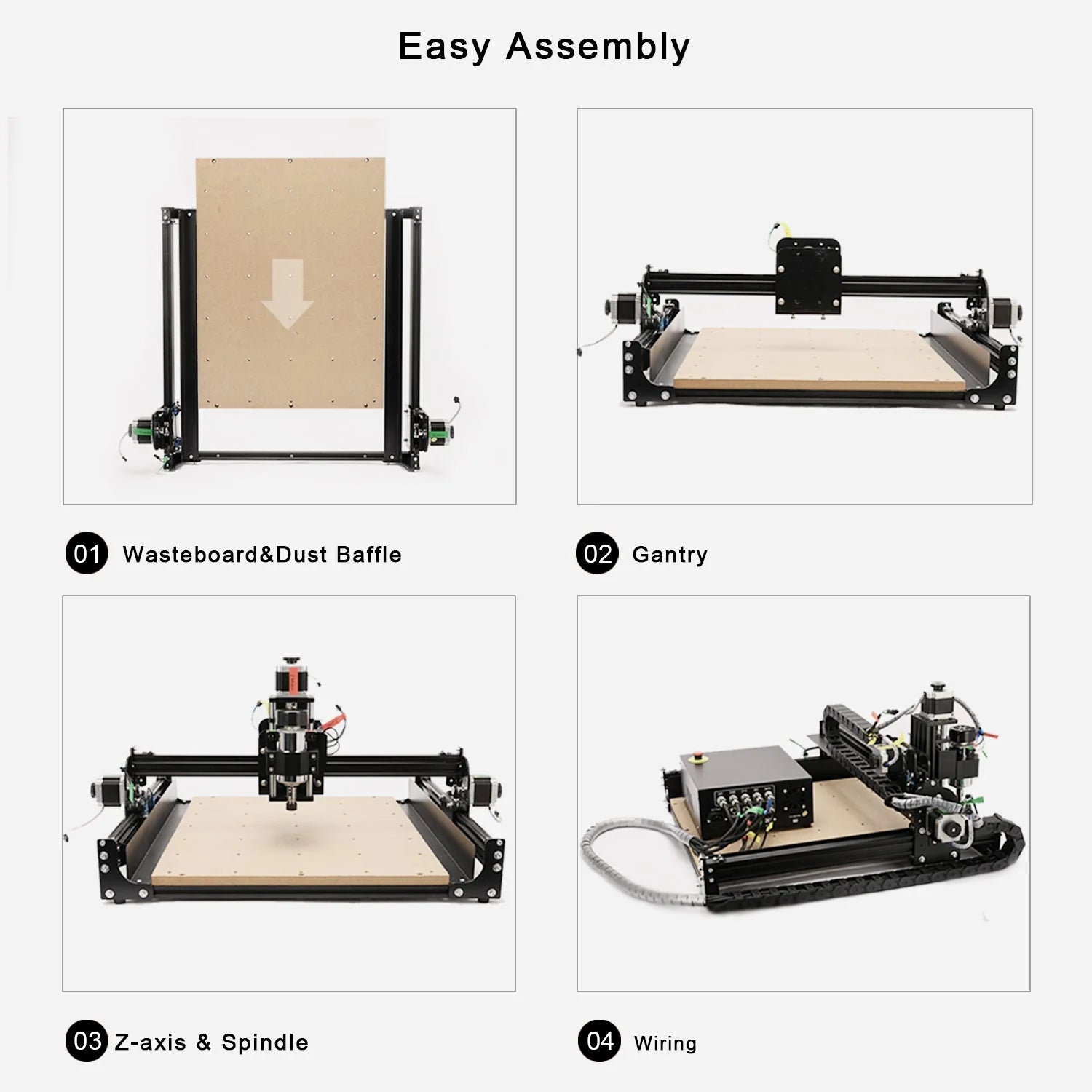FoxAlien CNC Router 4040-XE with 40W Laser and R57 Rotary Roller Kit-3