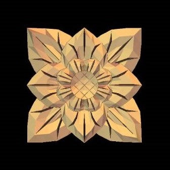 Archivo de tallado CNC de flores talladas en 3D