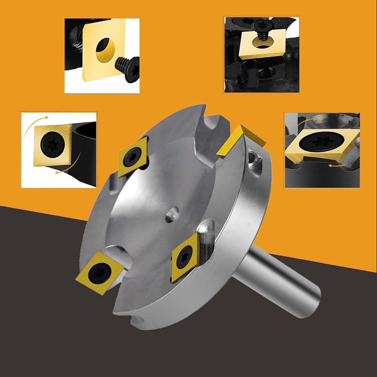SpeTool EU 2+2 Nickel-Plated FLUTES SPOILBOARD 75MM DIA x 12MM SHANK ROUTER BIT With ATS Coated Inserts