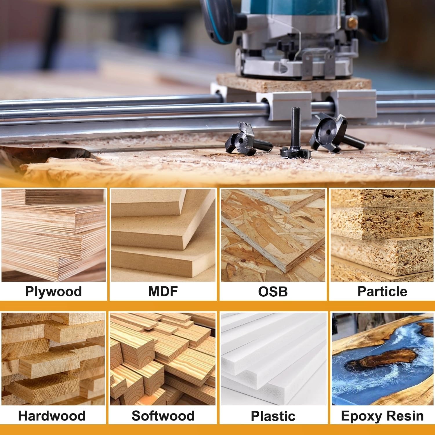 SpeTool EU 2+2 Nickel-Plated FLUTES SPOILBOARD 75MM DIA x 12MM SHANK ROUTER BIT With ATS Coated Inserts