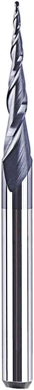 SpeTool DE Kugelkopffräser Konische Fräser CNC Schaftfräser 2 Flöten 0,25 mm Radius, 3,175 mm (1/8") Schaft TiAlN Beschichtung VHM Gravierfräser für Oberfräse 2D und 3D Gravur