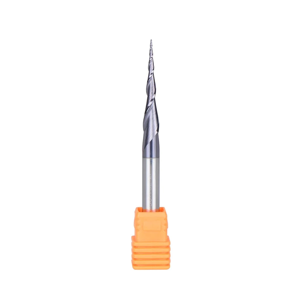 SpeTool UK 0.25MM Radius x 6MM SHANK x 30.5MM CL x 75MM OVL Tapered Ball Nose 2D & 3D Carving Router Bit