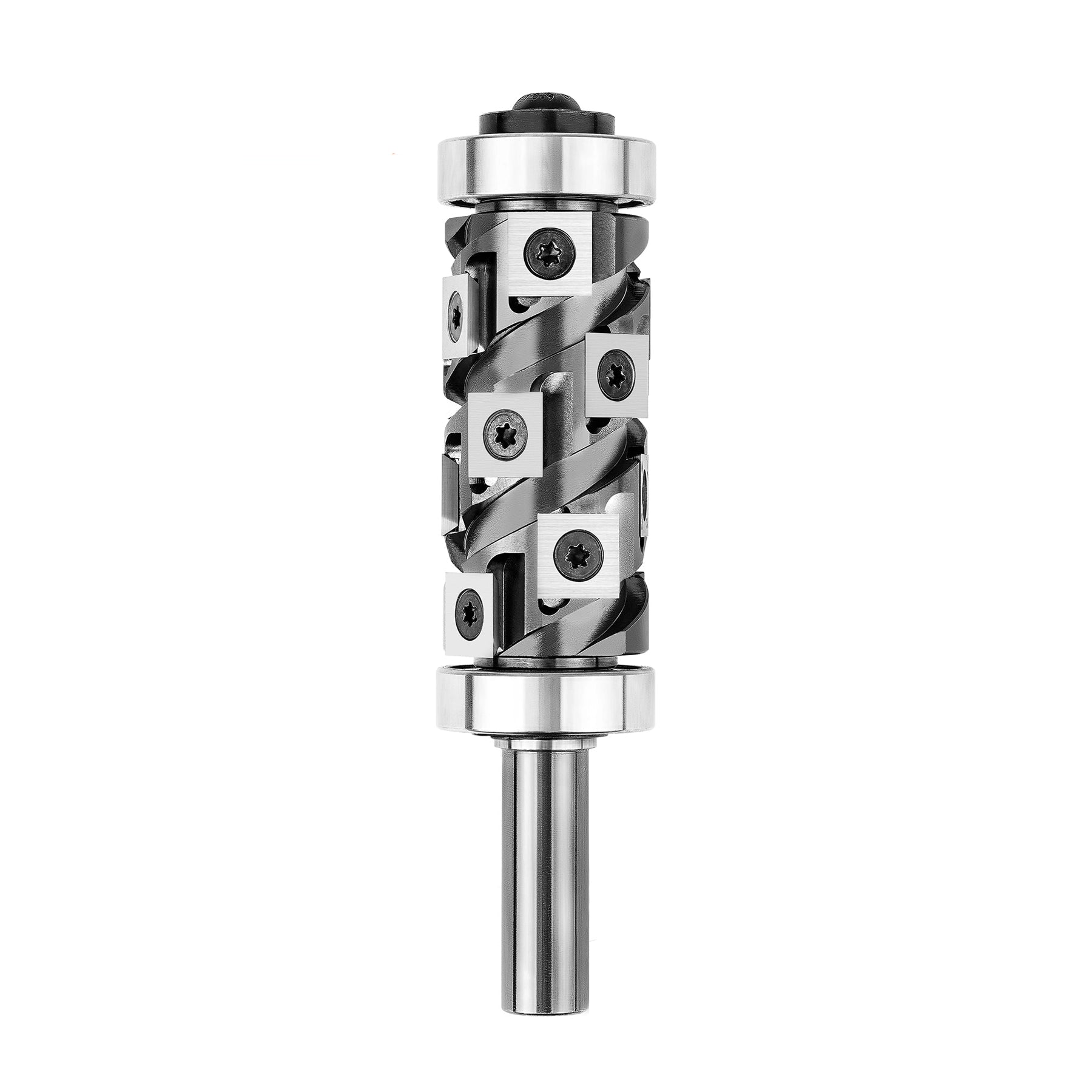 SpeTool Ranger Series CA W07020 Carbide Insert Flush Trim with Top and Bottom Double Bearings 32mm Dia x 1/2" Shank x 65mm Cutting Length x 5" Long Pattern Template Router Bit