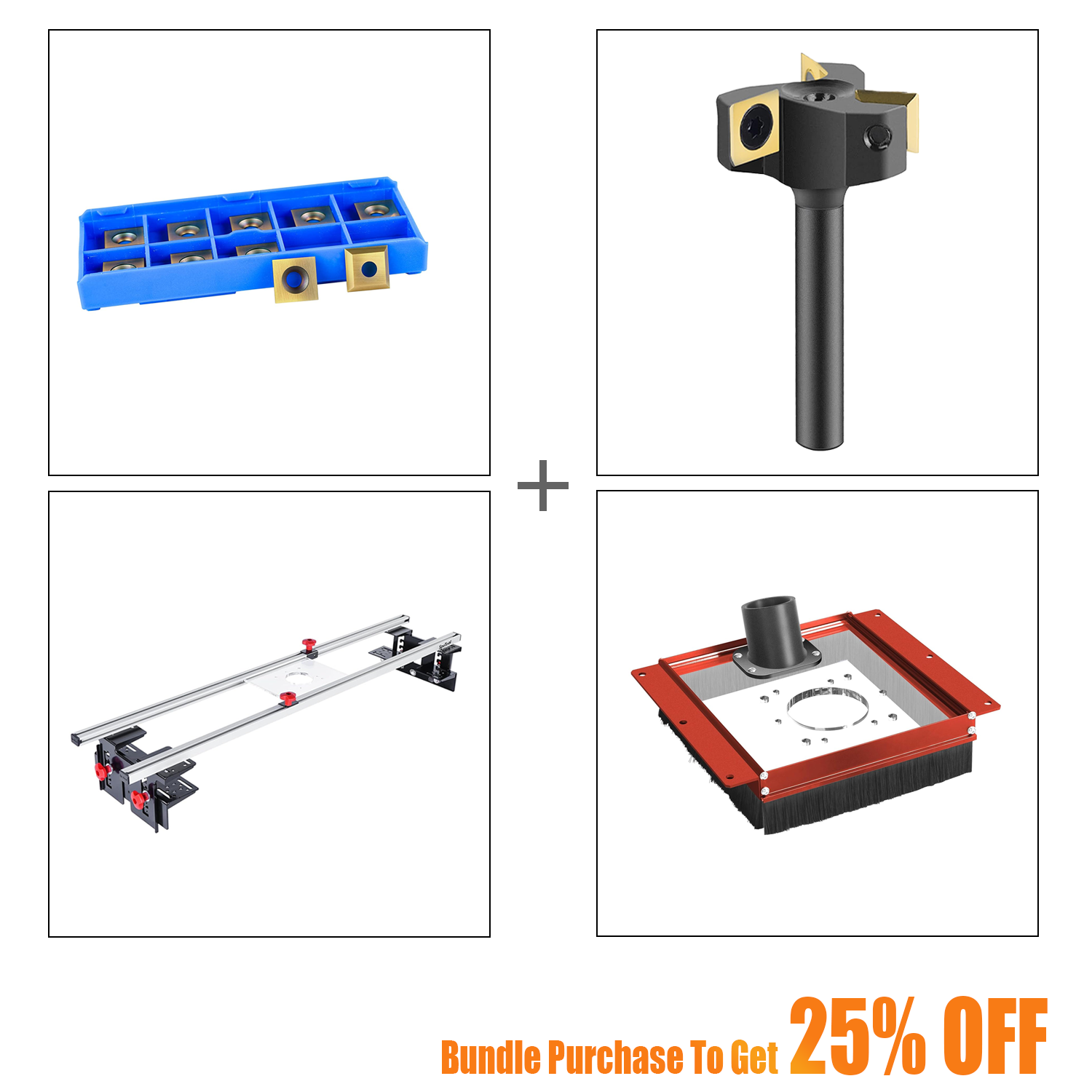 SpeTool EU S01001 Router Sled & S01002 Dust Collection Shroud & W05005 ATS Surfacing Bit & O01009 Blades Bundle Set