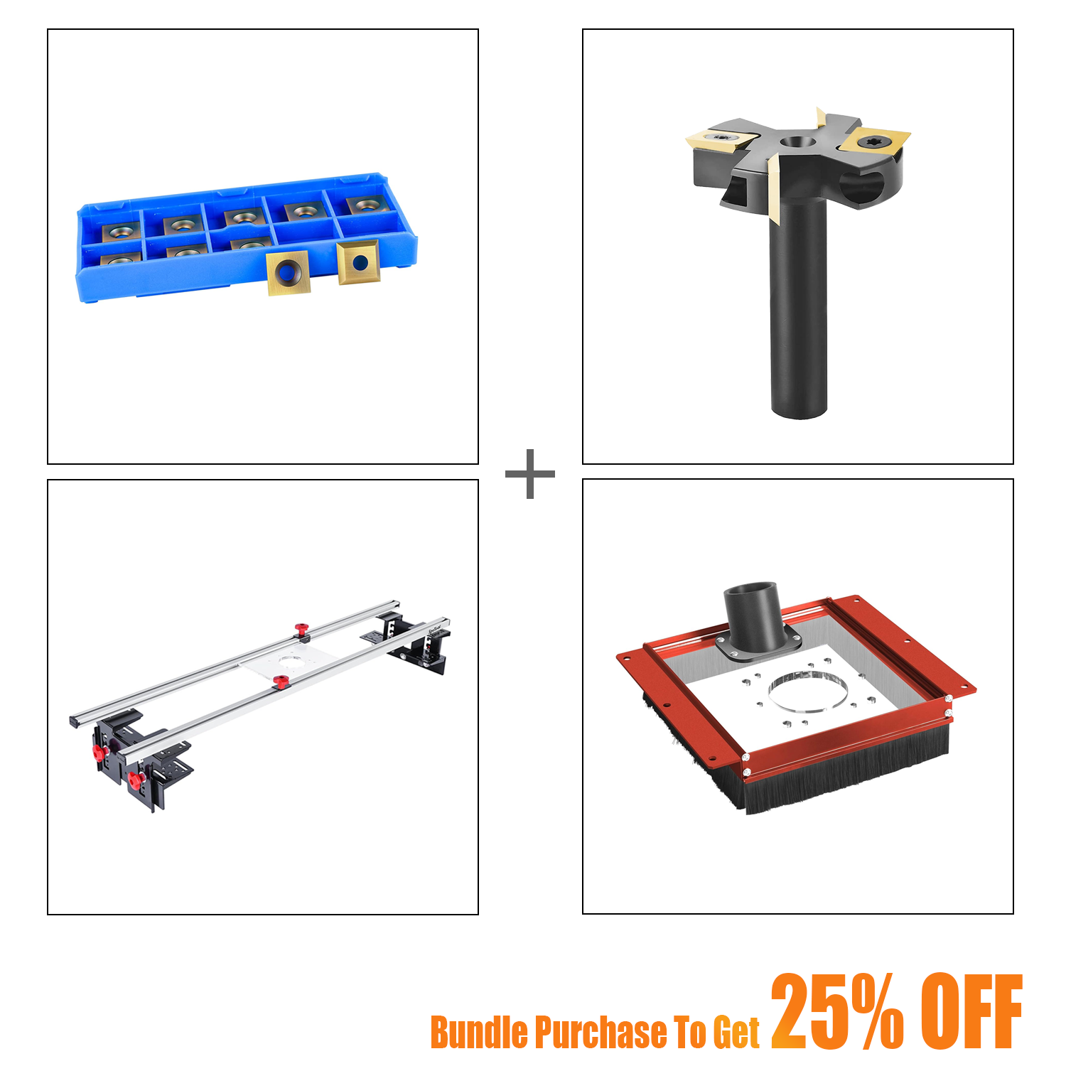 SpeTool EU S01001 Router Sled & S01002 Dust Collection Shroud & W05008 ATS Surfacing Bit & O01004 Blades Bundle Set