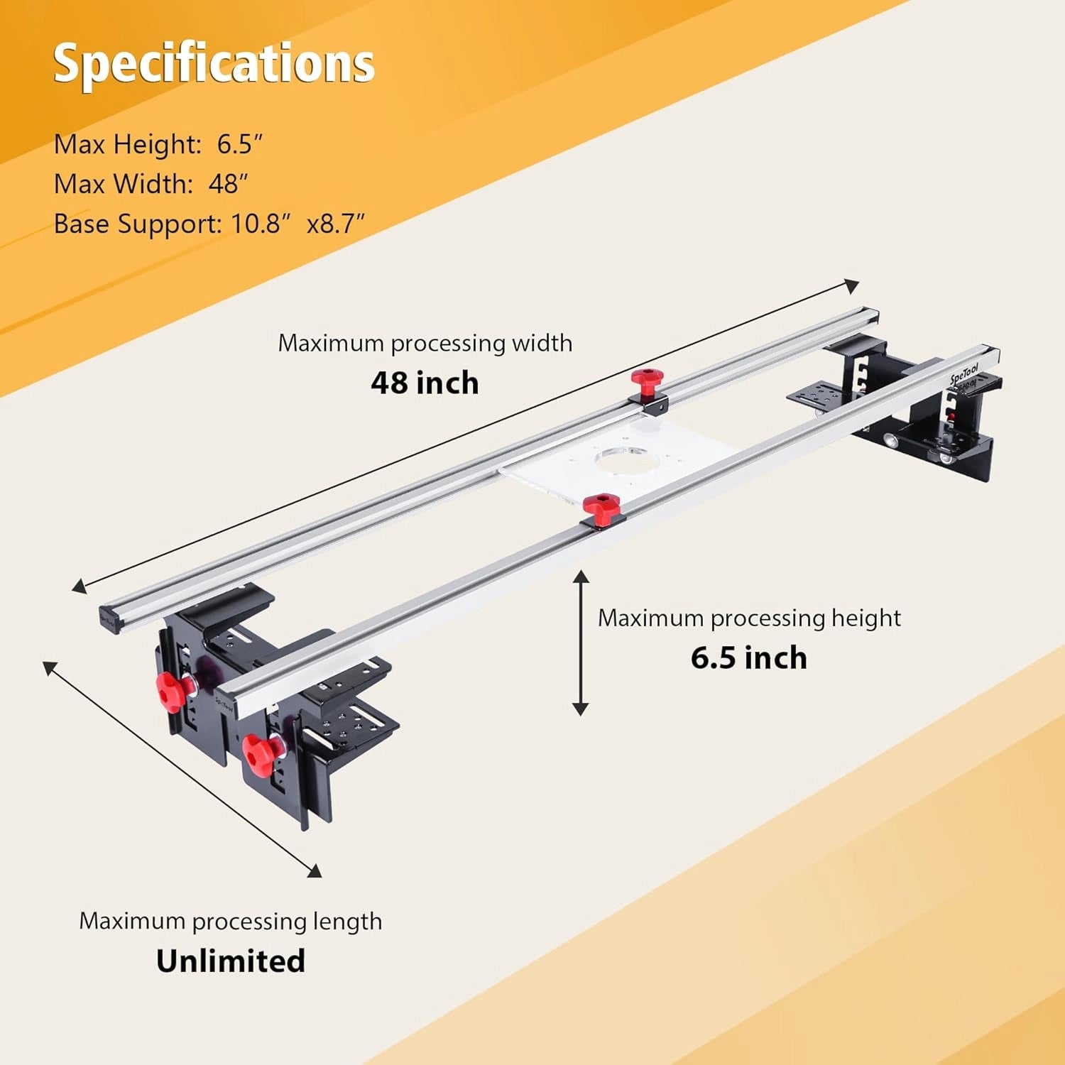 SpeTool Cratos S01001 PRO Machinist-Grade Router Sled - Wood Slab Flattening Mill