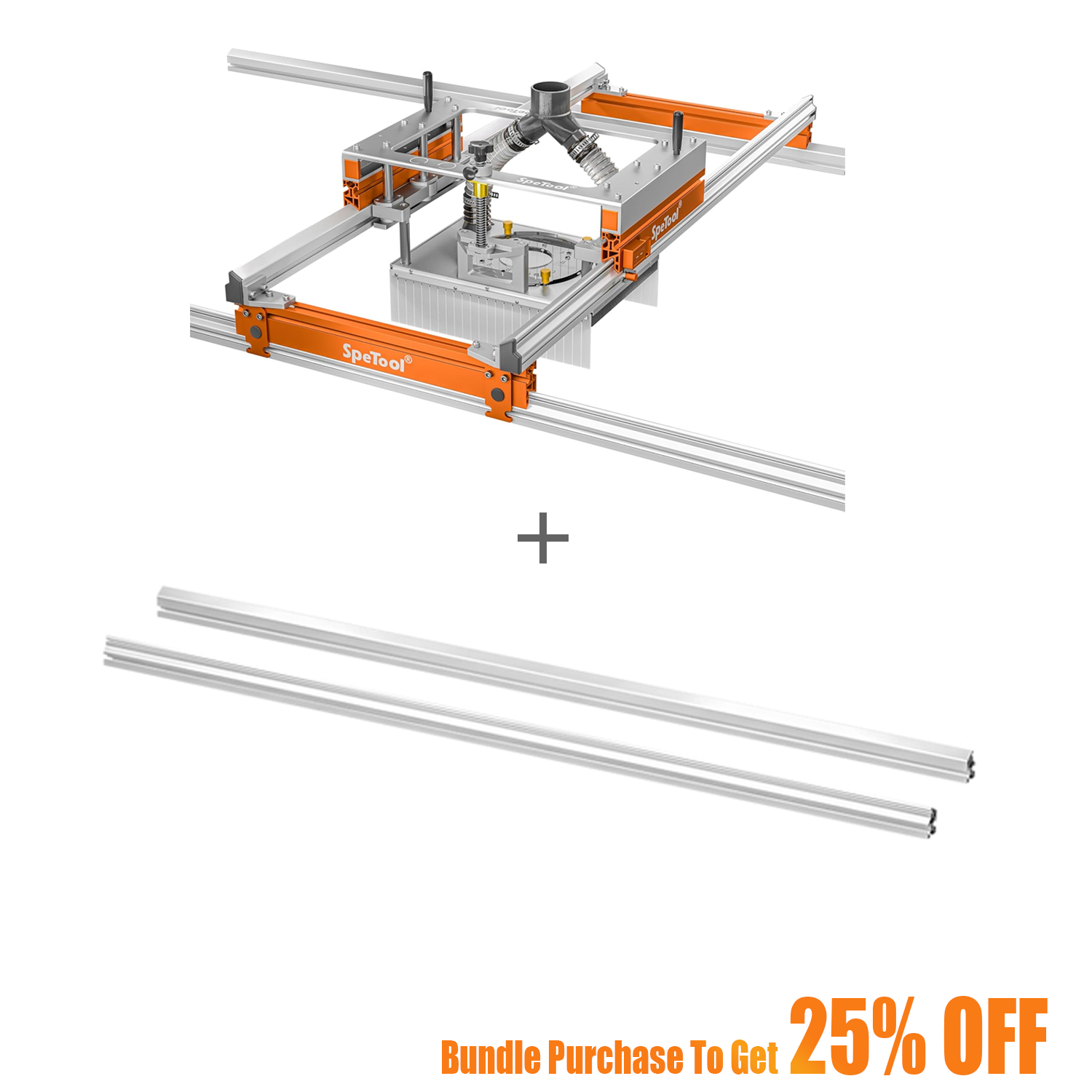 SpeTool S03001 Xpert Router Sled & O05003 Extending Linear Rails Bundle Set