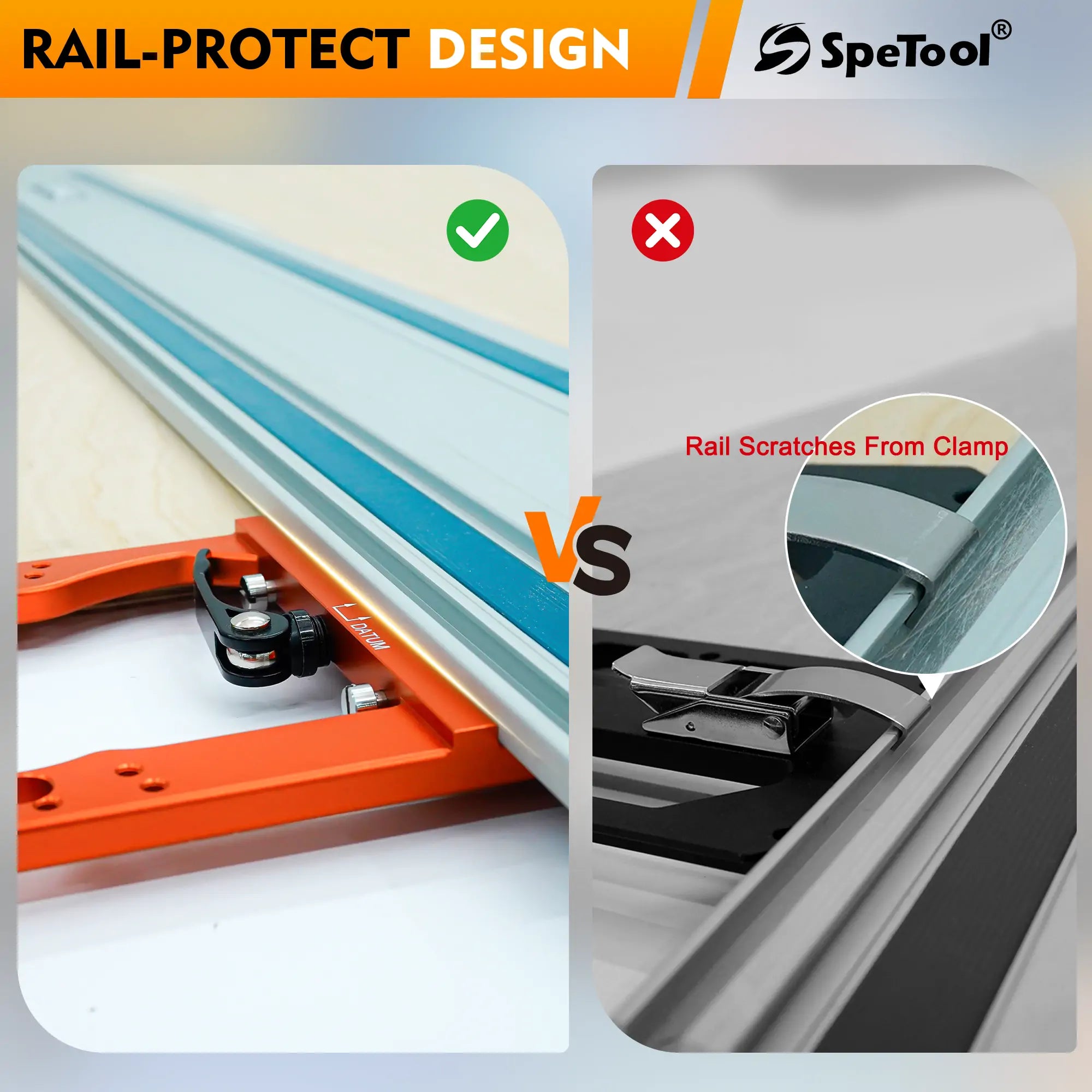 90° Precision Track Saw Square Rail Guide Accuracy  SpeTool