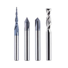 SpeTool EU WD-1 Set of 4 Milling Cutters 6 mm Shank Solid Carbide Solid Carbide CNC Milling Cutter V-Groove Cutter for Wood Engraving