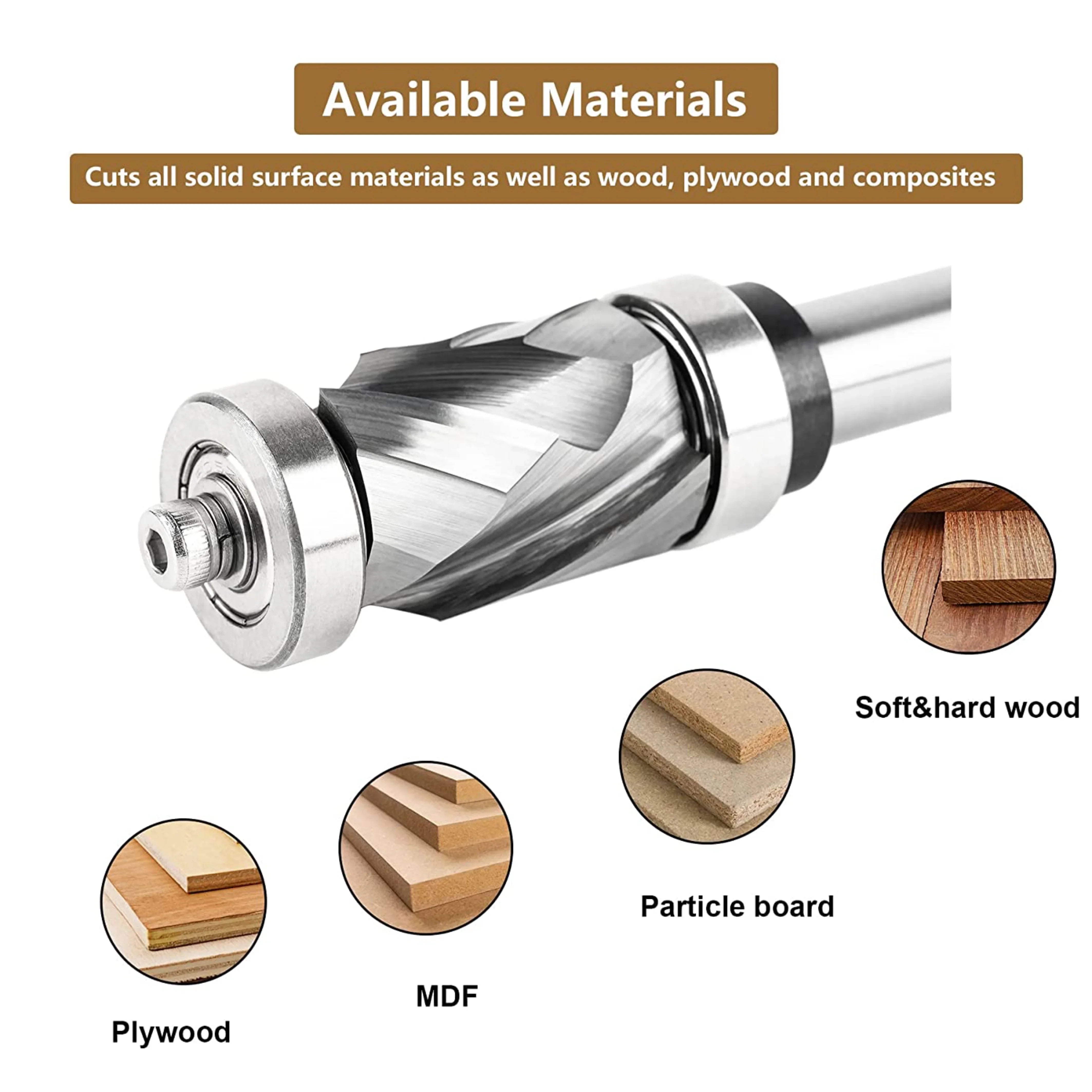 SpeTool 7/8 Dia 1/2 SHK Compression Top&Bottom Bearing Router Trim Bit