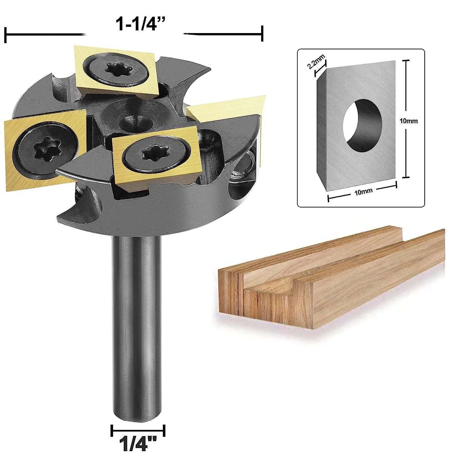 10 Stück Titanbeschichtete Wolframkarbid-Einsätze 12x12x2,2 Mm – 35° Für CNC-Spoilboard-Fräser & Spiralhobel
