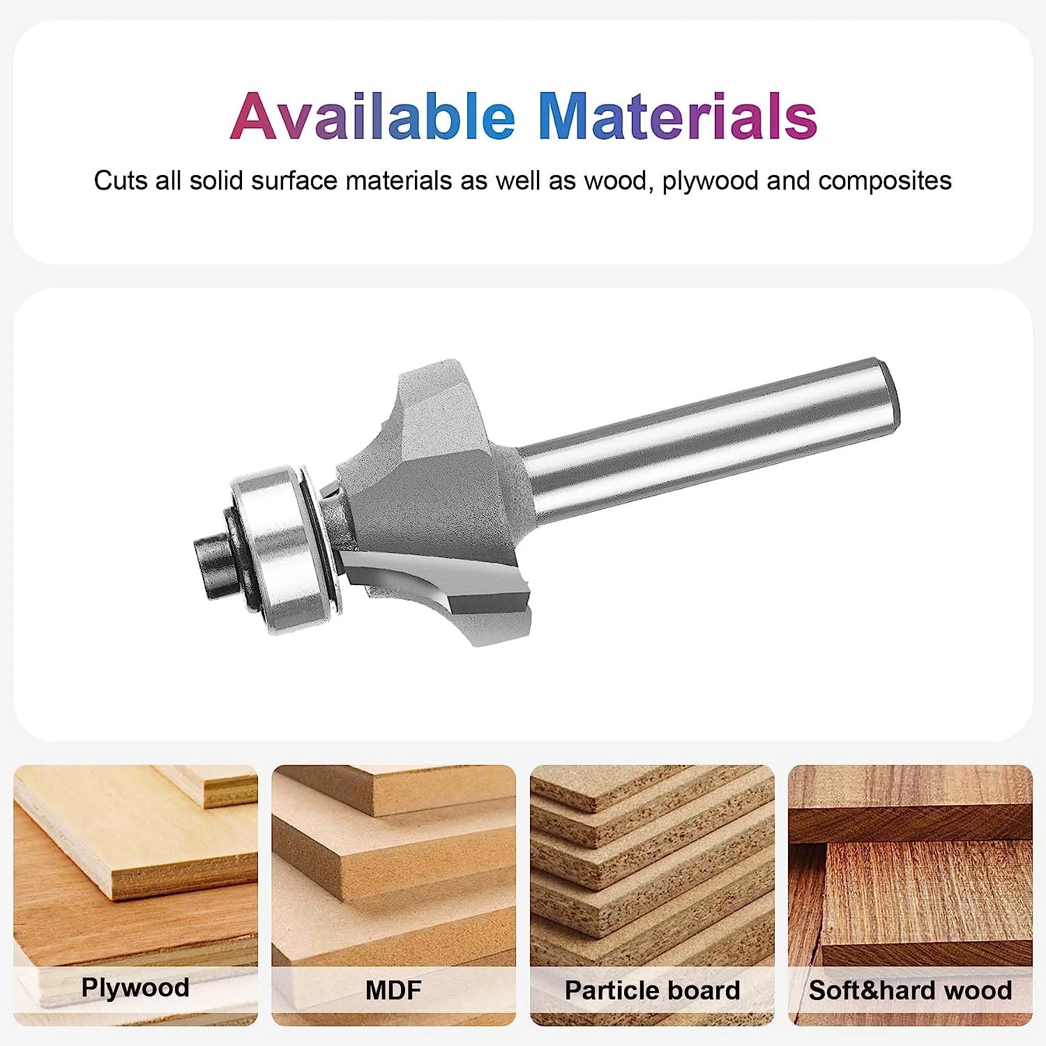 SpeTool Carbide Tipped Corner Rounding 1/4R 1D 1/4S Bearing Router Bit