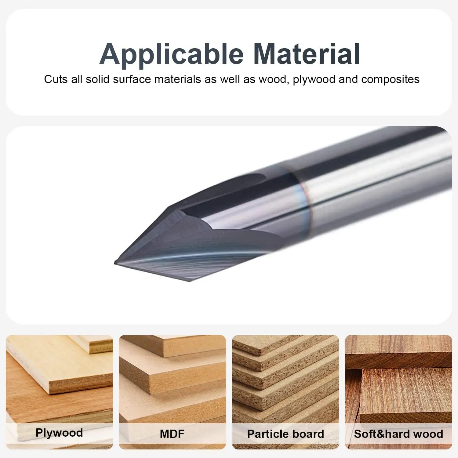 SpeTool UK SC 3 FL 6MM DIA x 60 DEG x 6MM SHANK x 50MM OVL V BIT