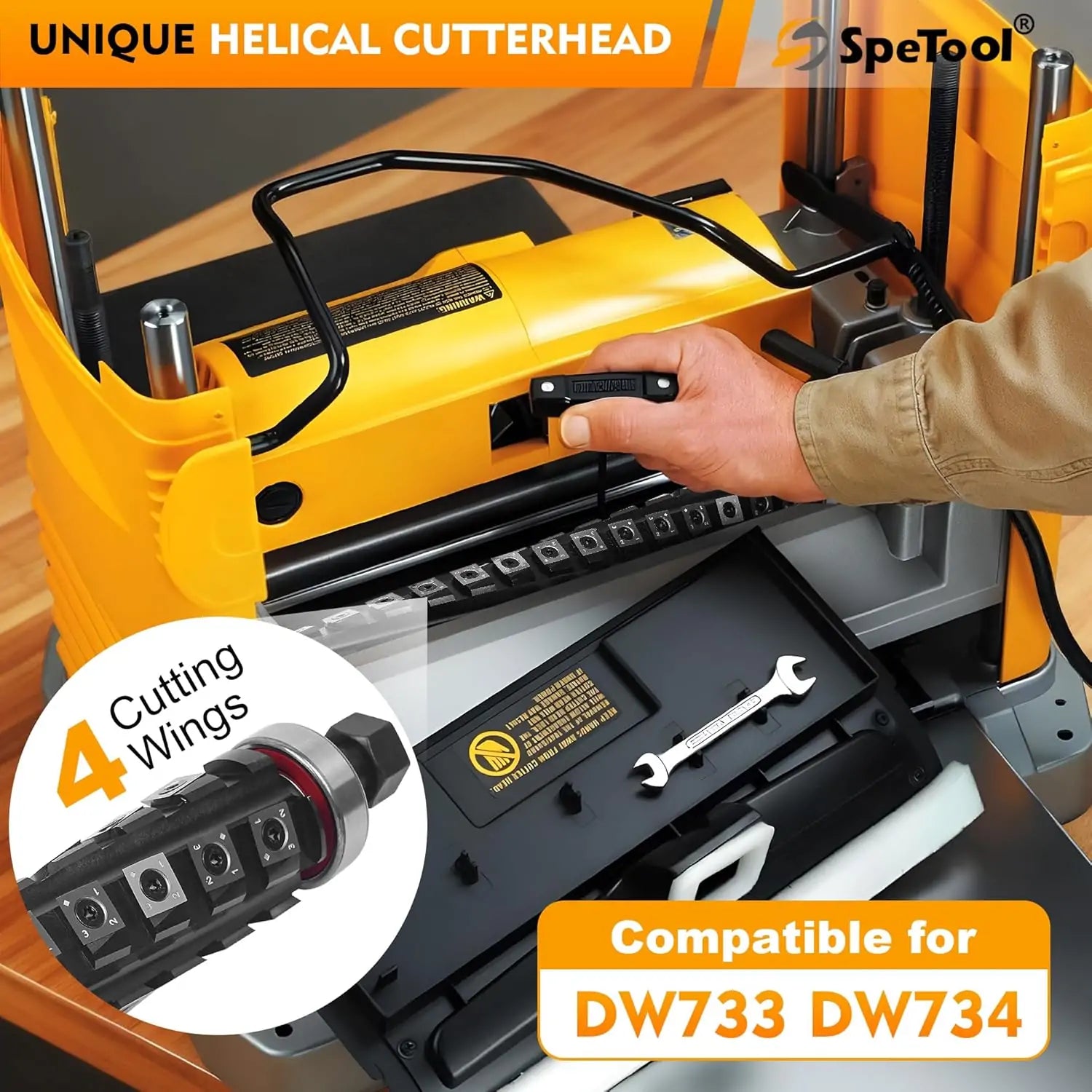 SpeTool H01002 12.5 inches Spiral Helical Cutterhead