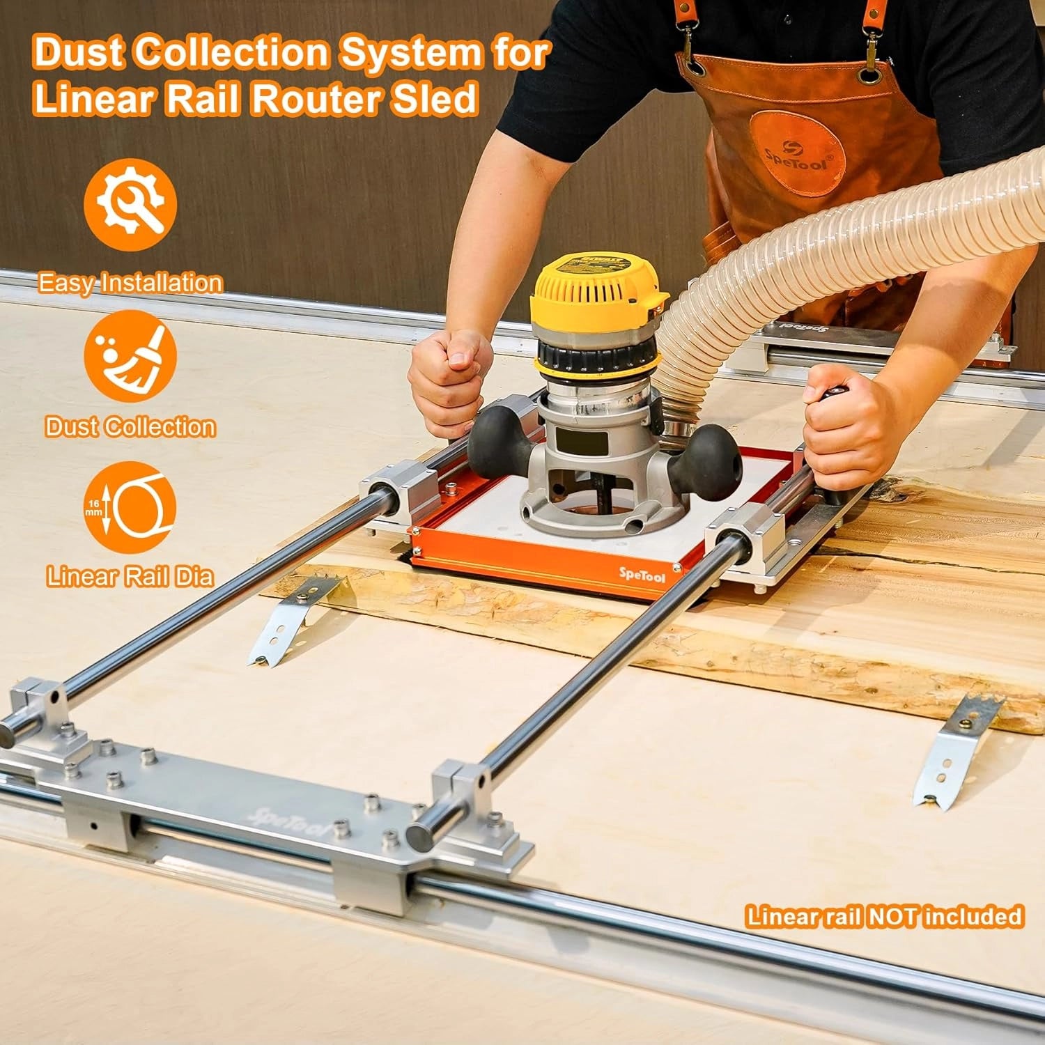 SpeToolLinearRailConnectorwithDustCollectionforRouterSled Scene diagram
