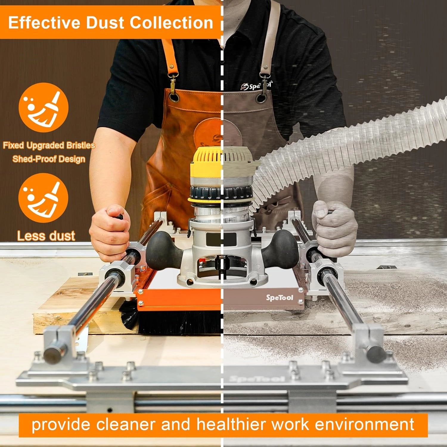 SpeToolLinearRailConnectorwithDustCollectionforRouterSled Scene diagram
