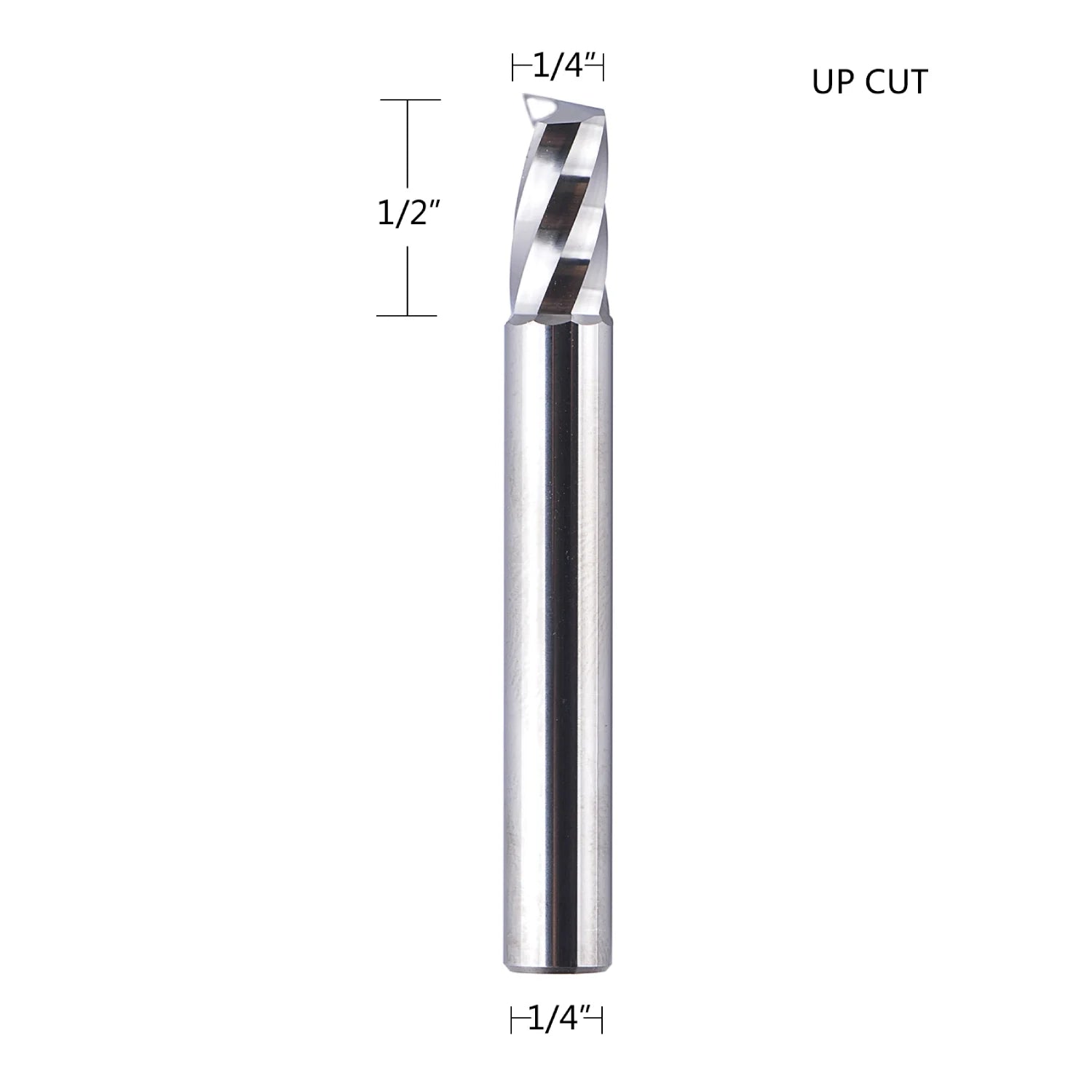 SpeTool O Flute Spiral CNC Router Bit 1/4 inch Shank Aluminum Acrylic Cutter