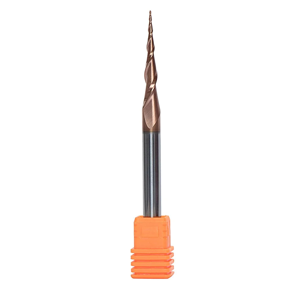 SpeTool UK 0.25MM Radius x 6MM SHANK x 30.5MM CL x 75MM OVL Tapered Ball Nose 2D & 3D Carving H-si Coated Router Bit