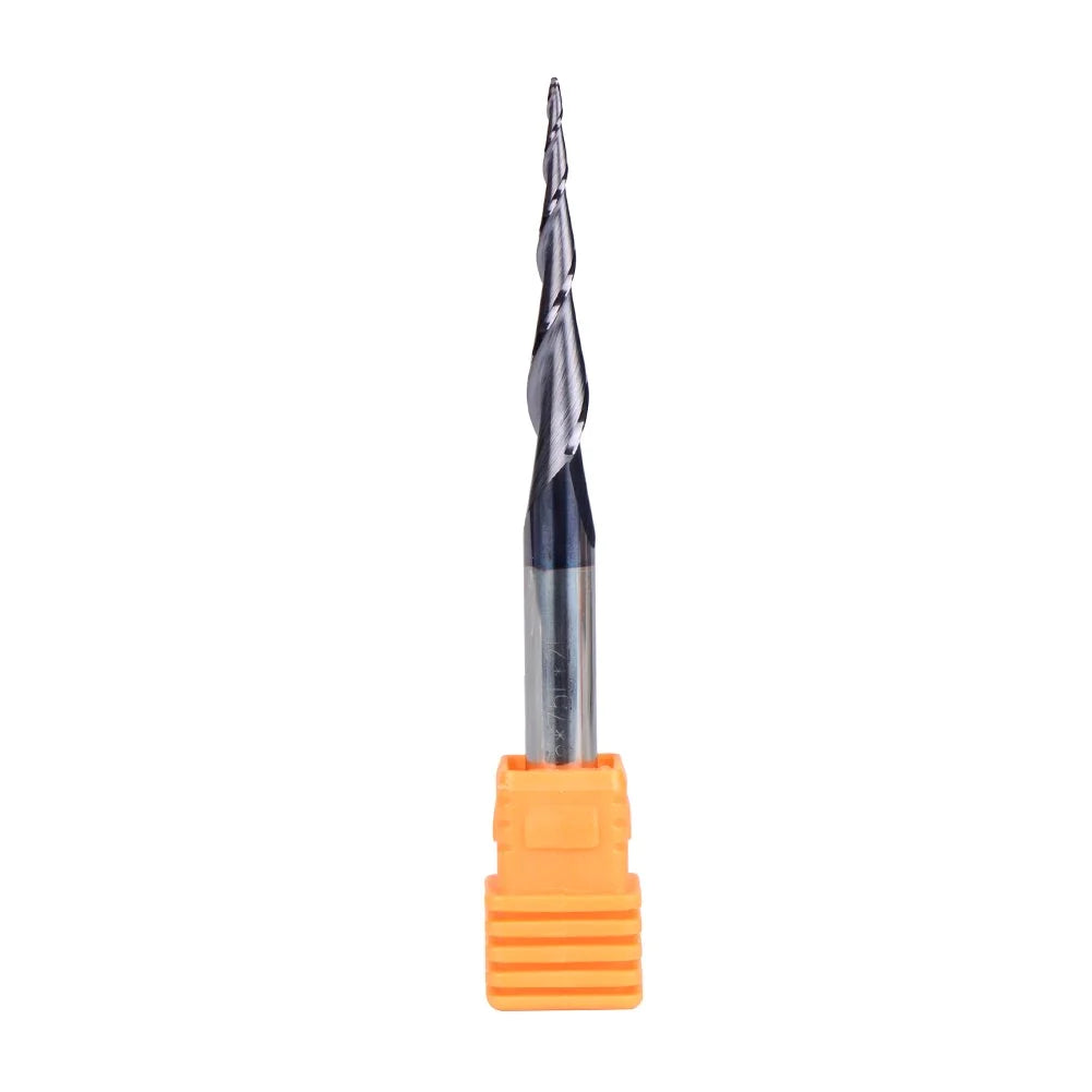 SpeTool UK 0.5MM Radius x 6MM SHANK x 30.5MM CL x 75MM OVL Tapered Ball Nose 2D & 3D Carving Router Bit