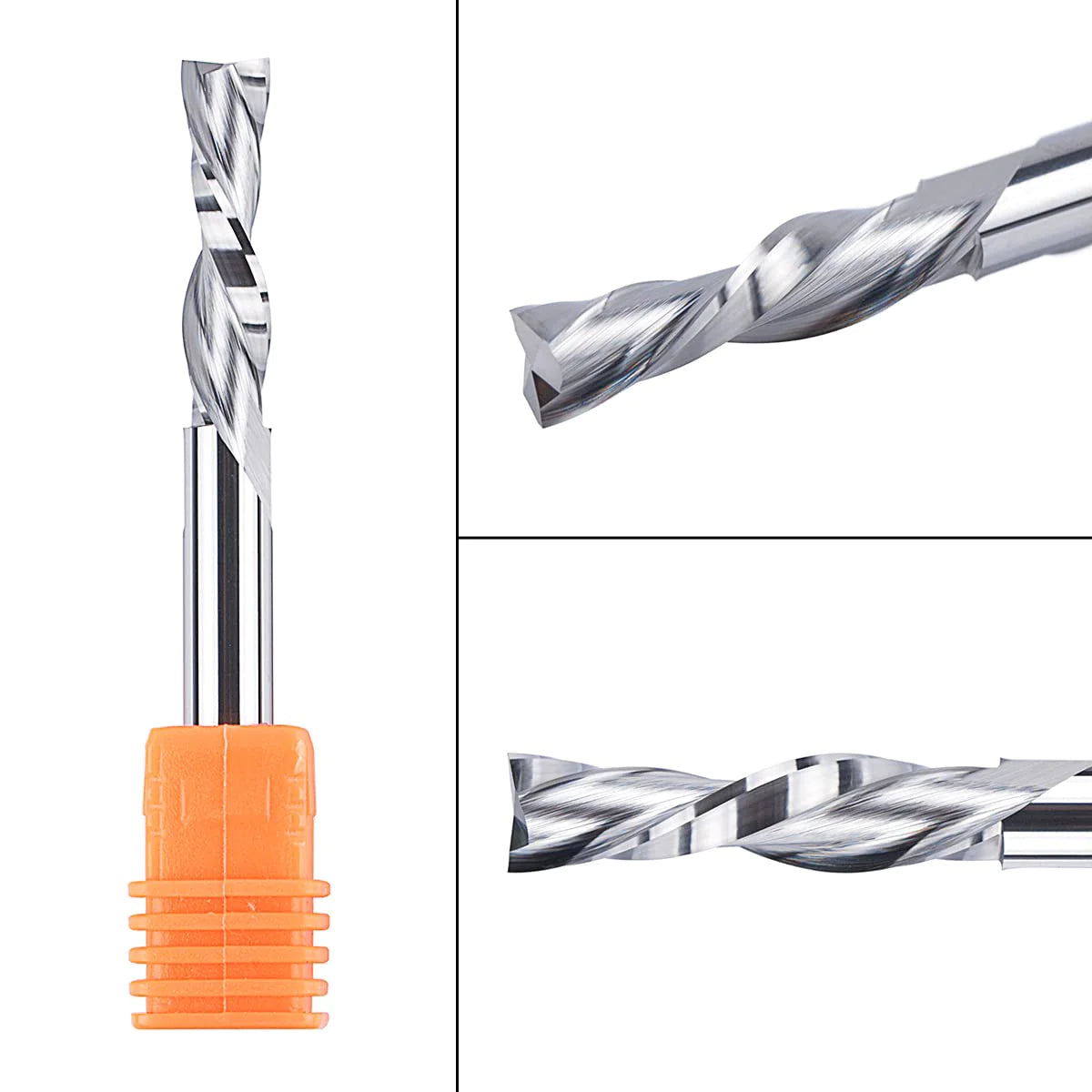 SpeTool UK 6 mm Shank Spiral Router Bit Down Cut End Mill 6 mm Cutting Diameter 24 mm Cutting Length 60 mm Total Length HRC55 Solid Carbide CNC Router Bits for Wood Carving Woodworking