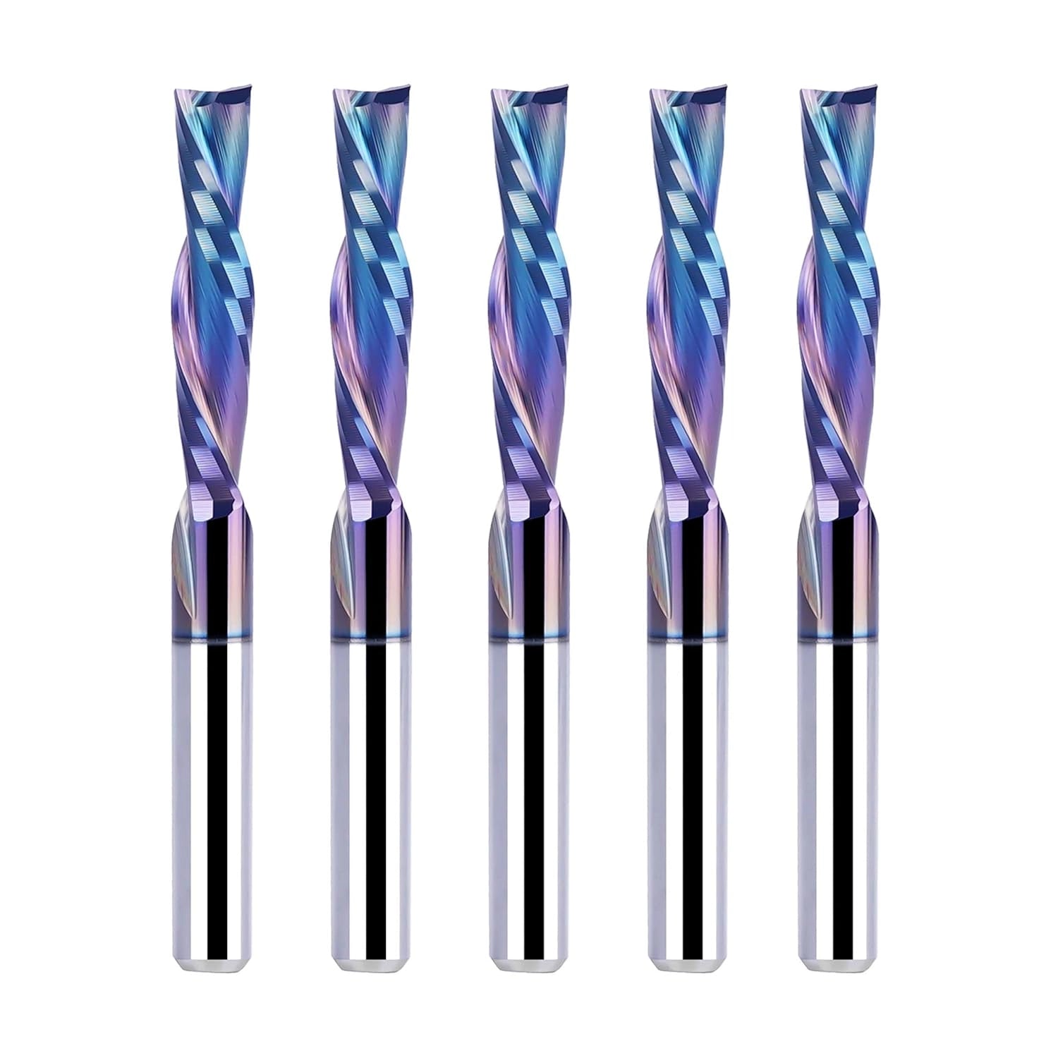 SpeTool W04038 SPE-X Extra Tool Life Coated SC Spiral Plunge 1/8" Dia x 1/8" Shank x 3/4" Cutting Length x 1-1/2" Long 2 Flute Down-Cut Router Bit